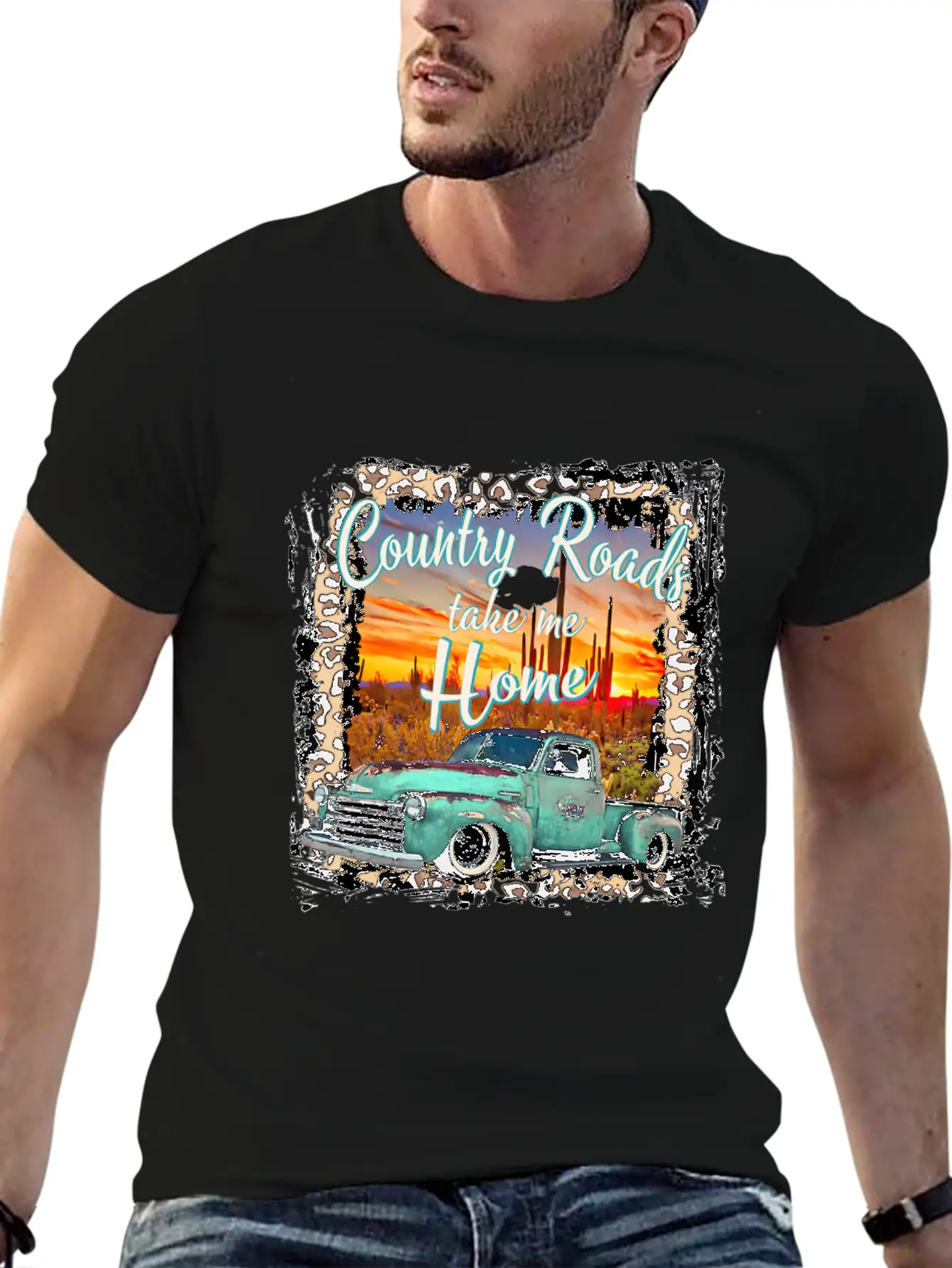 Western Texas Vintage Truck Country Roads Take Me Essential Unisex Summer Tee – Soft Cotton Casual Fit