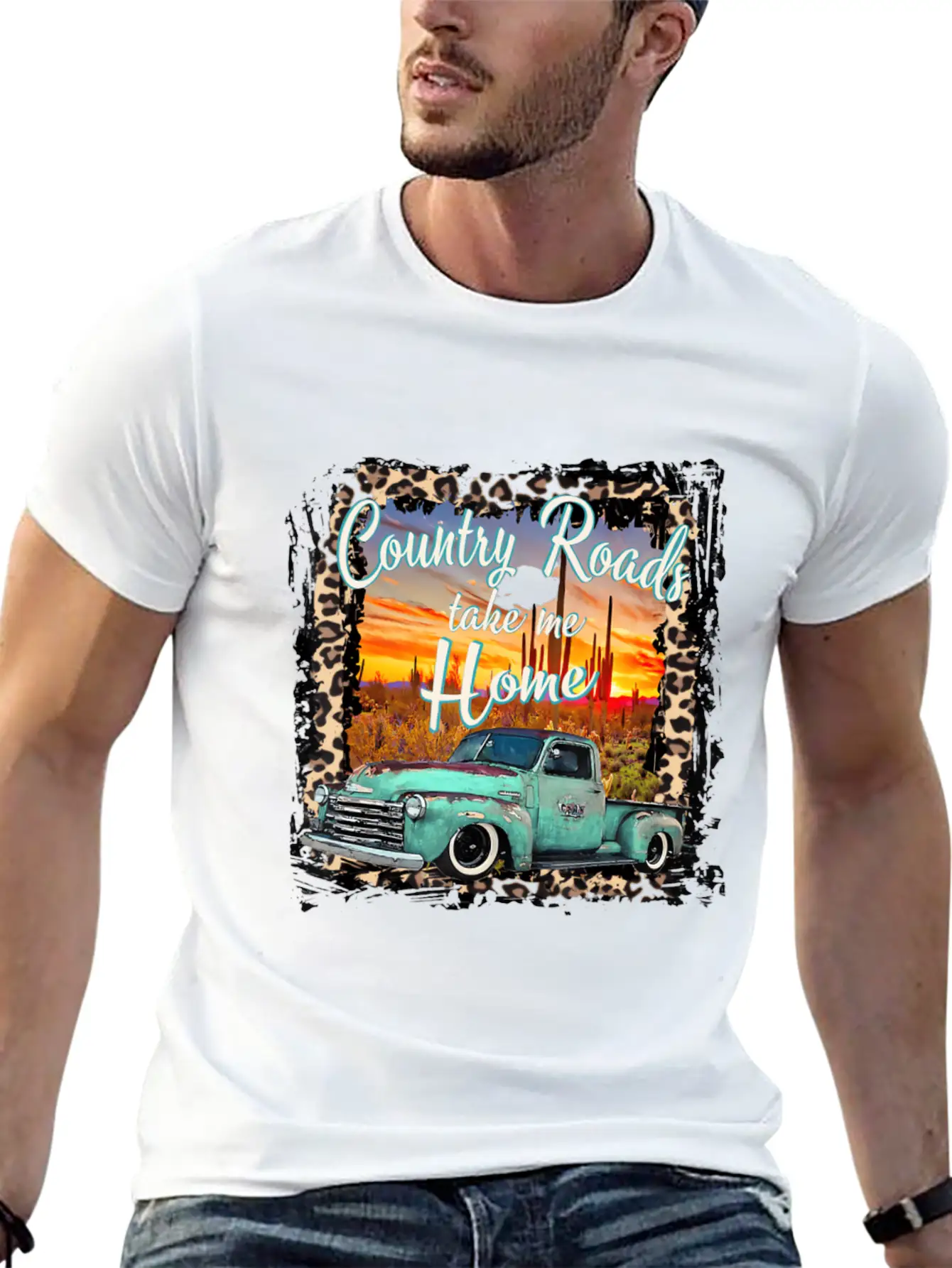 Western Texas Vintage Truck Country Roads Take Me Essential Unisex Summer Tee – Soft Cotton Casual Fit