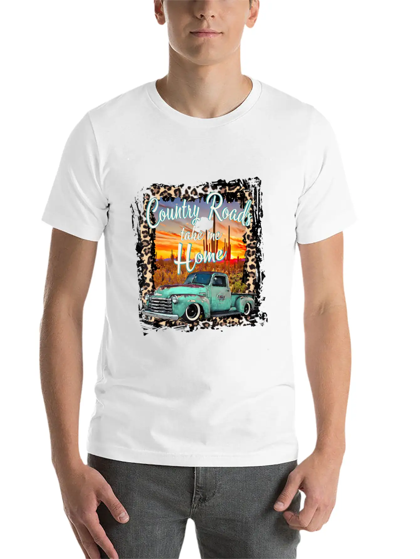 Western Texas Vintage Truck Country Roads Take Me Essential Unisex Summer Tee – Soft Cotton Casual Fit