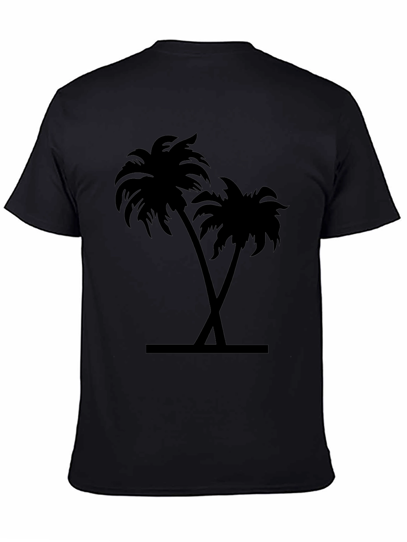 Black Palm Tree Graphic Tee - Tropical Vibe Shirt