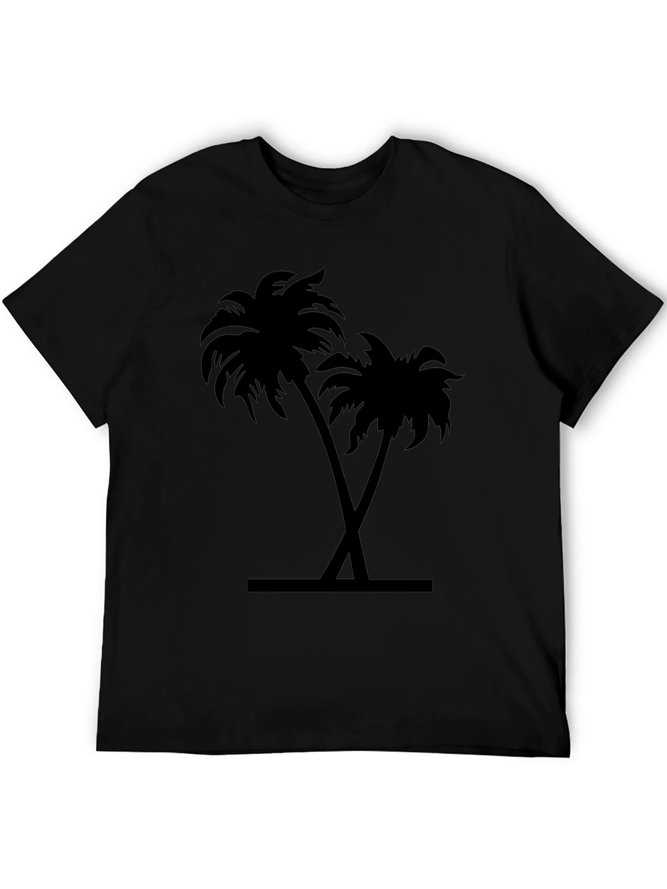 Black Palm Tree Graphic Tee - Tropical Vibe Shirt