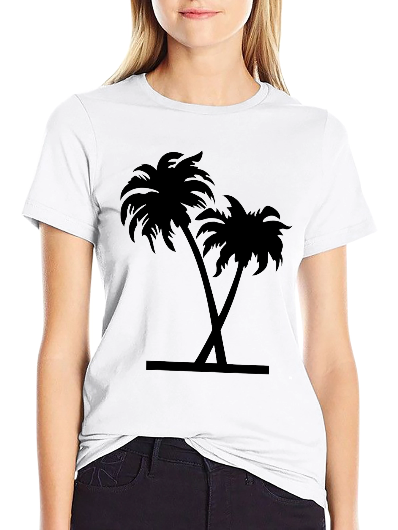 Black Palm Tree Graphic Tee - Tropical Vibe Shirt