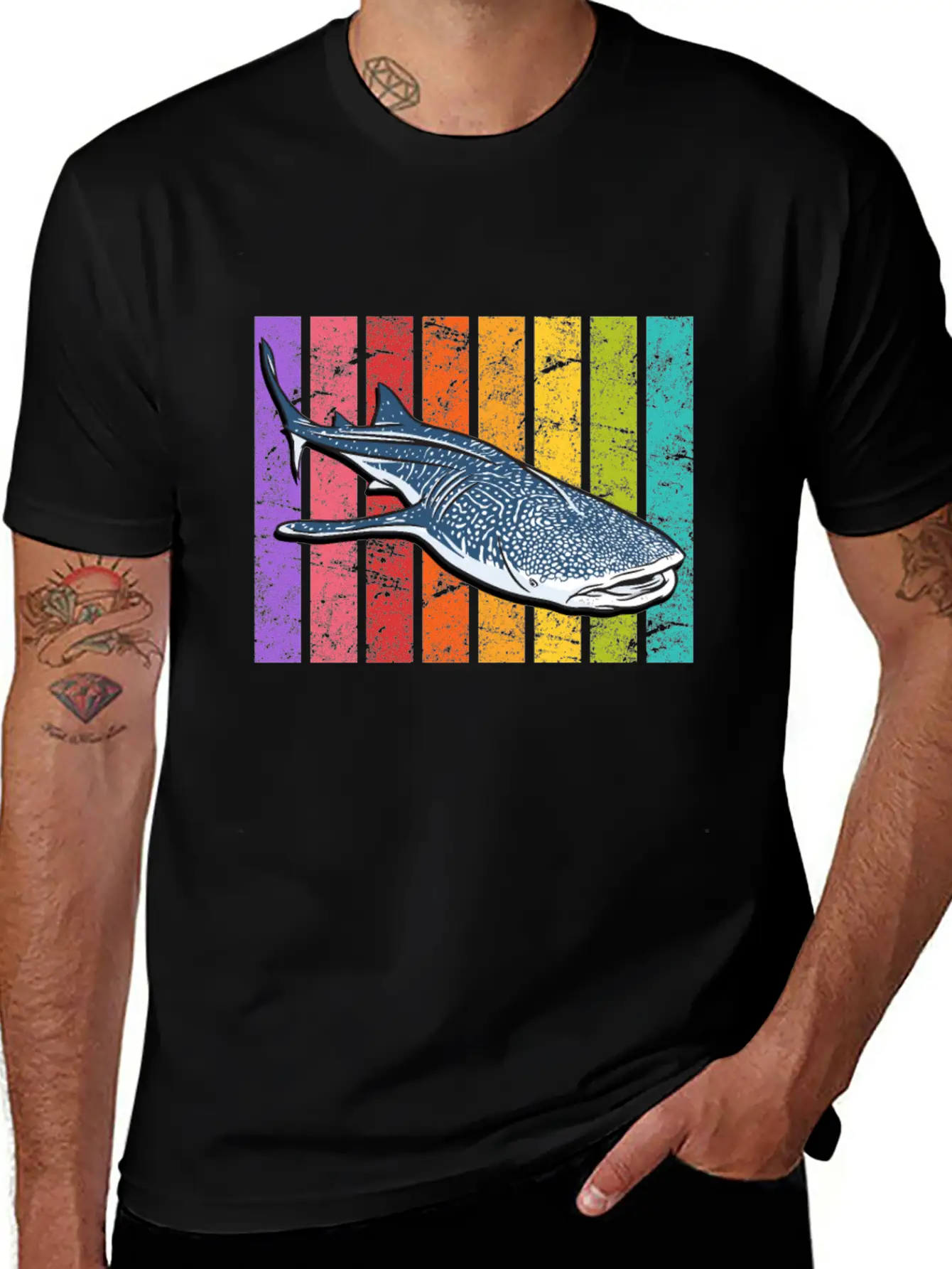Whale Shark Diver Shark Basic Graphic T-Shirt – Daily Comfort In Soft Cotton