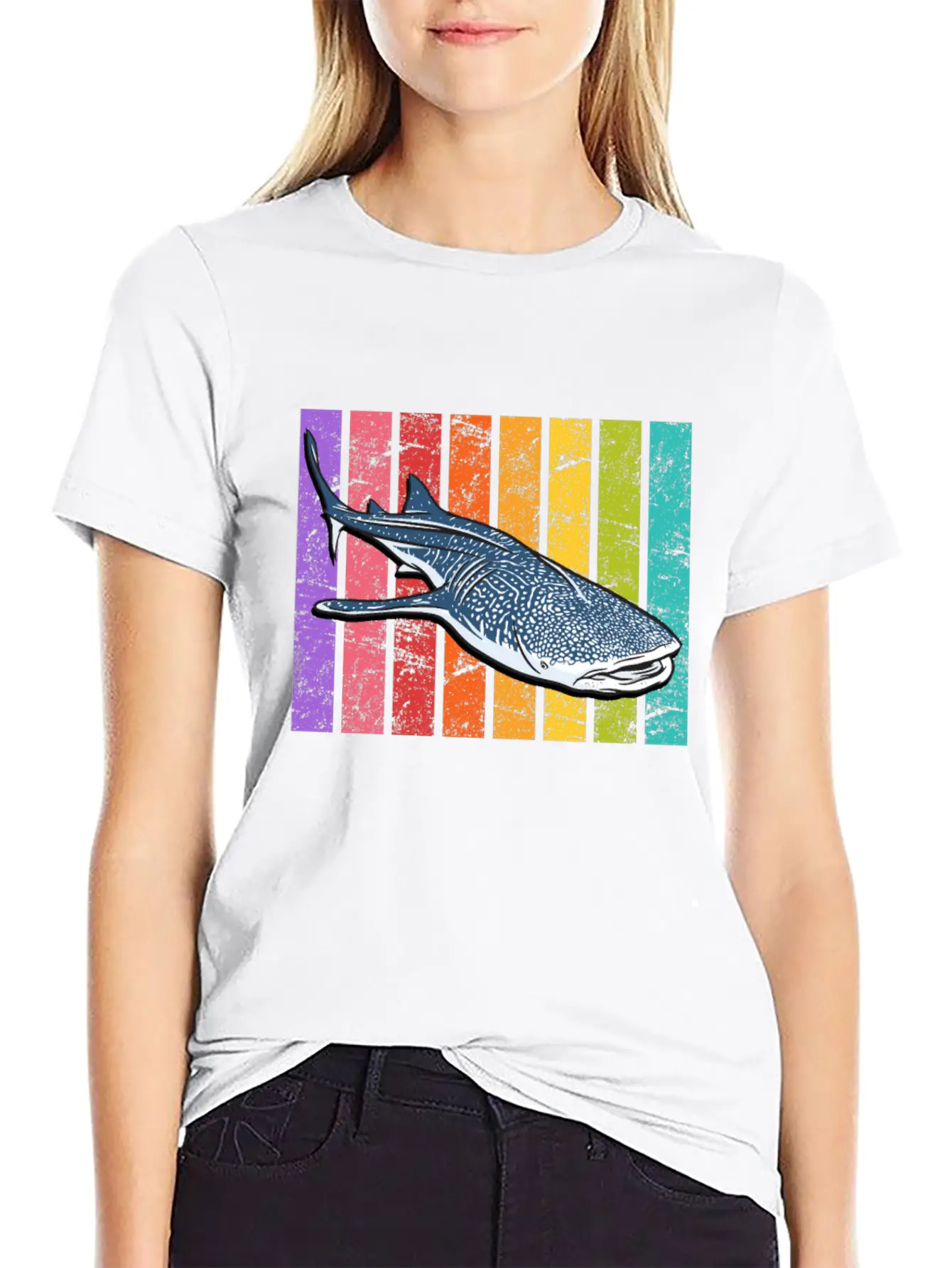 Whale Shark Diver Shark Basic Graphic T-Shirt – Daily Comfort In Soft Cotton