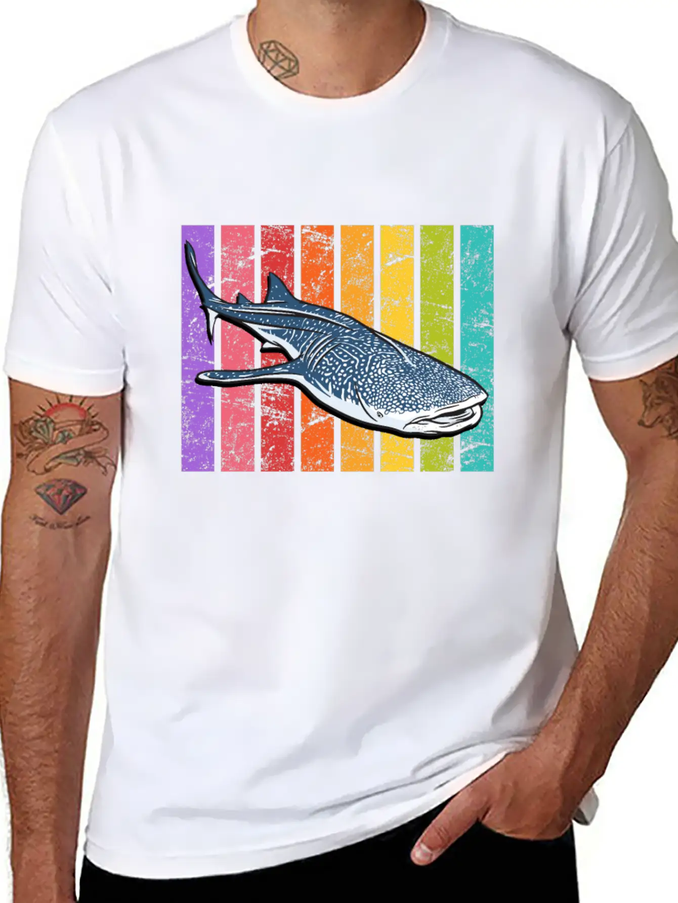 Whale Shark Diver Shark Basic Graphic T-Shirt – Daily Comfort In Soft Cotton