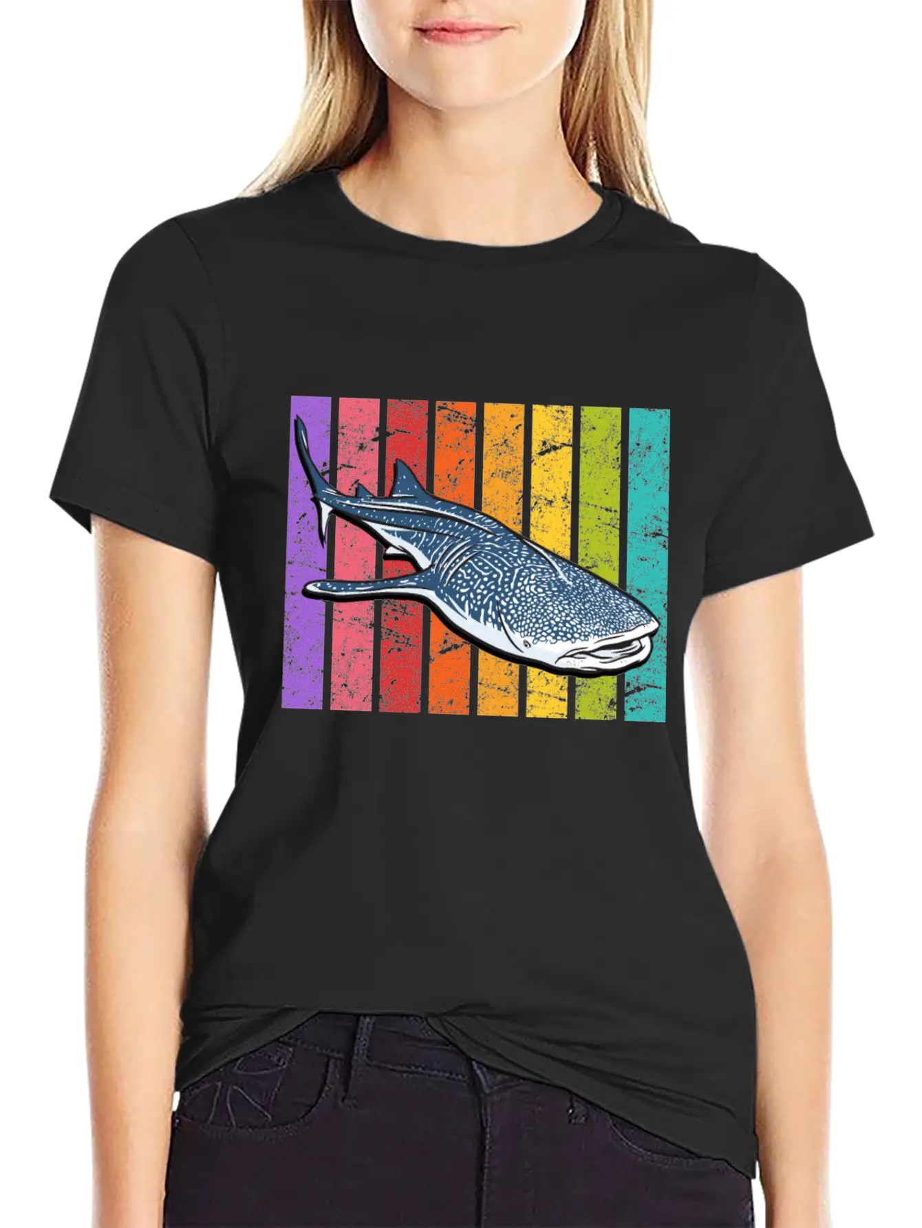 Whale Shark Diver Shark Basic Graphic T-Shirt – Daily Comfort In Soft Cotton