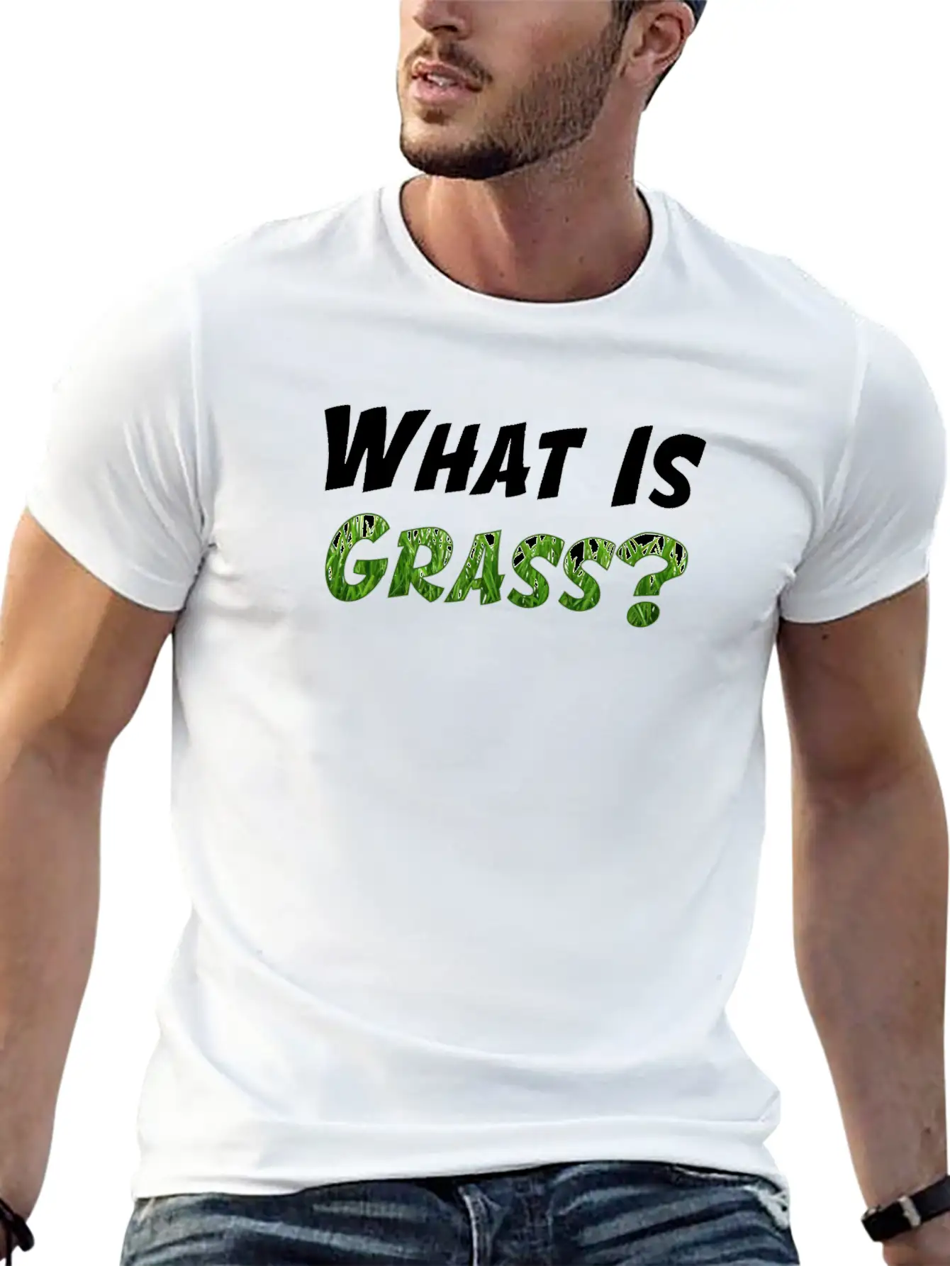 What Is Grass T-Shirt (Men) Unisex Short Sleeve Soft Cotton T-Shirt – Casual Everyday Wear