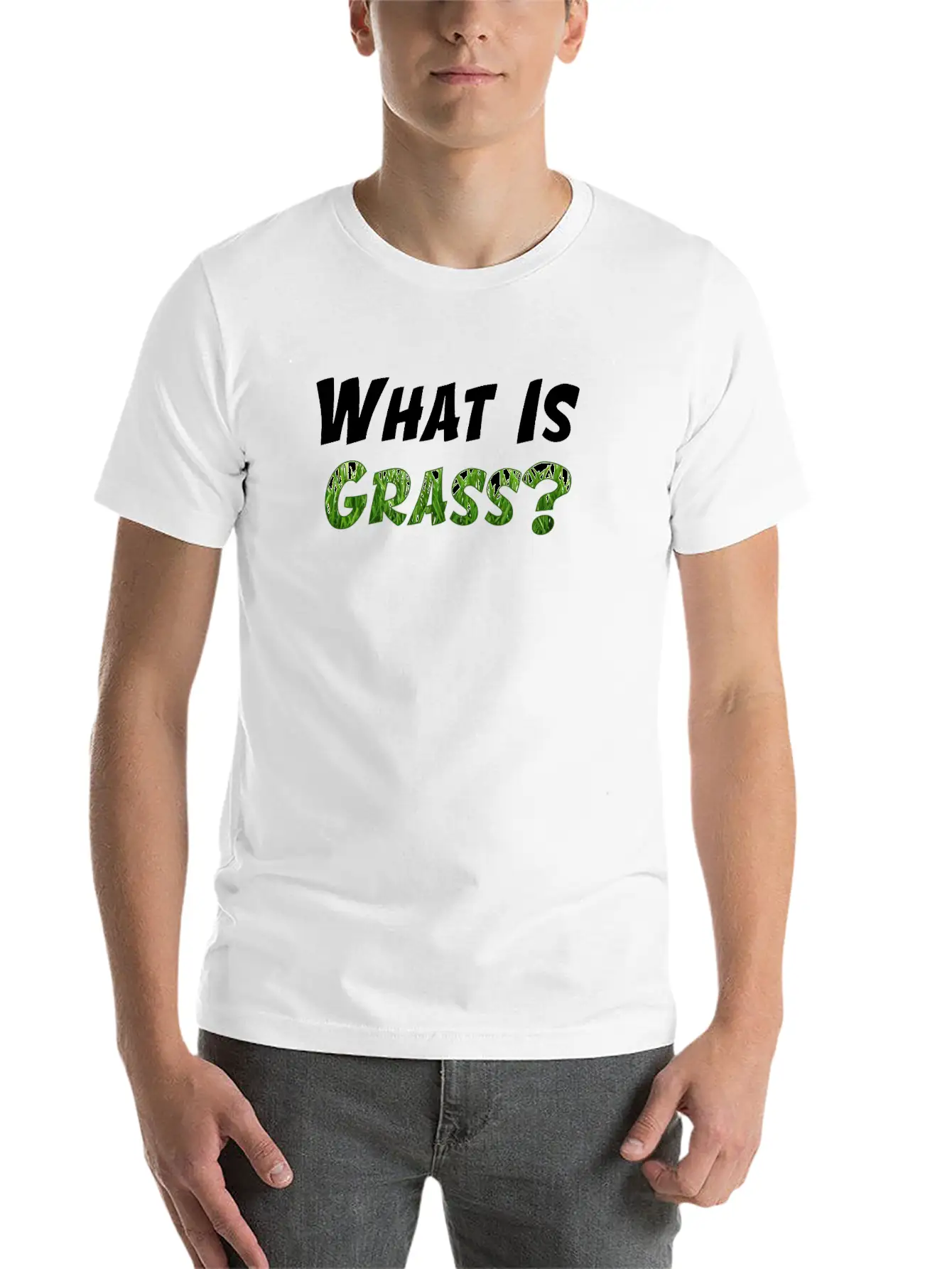 What Is Grass T-Shirt (Men) Unisex Short Sleeve Soft Cotton T-Shirt – Casual Everyday Wear