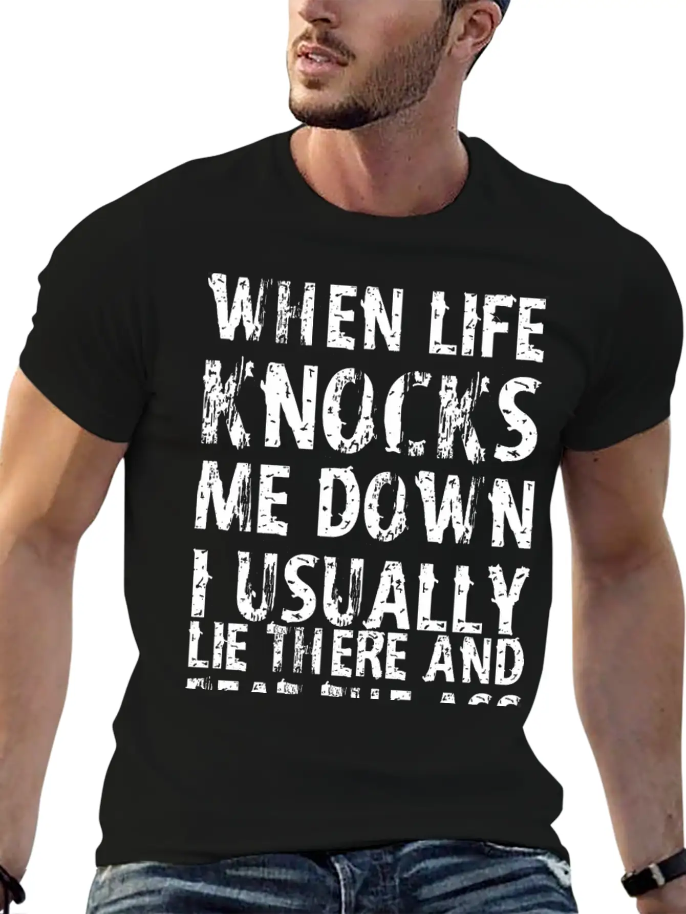 When Life Knocks Me Down I Lie And Beat The Ash Timeless Short Sleeve Tee – Comfy And Minimalist Design