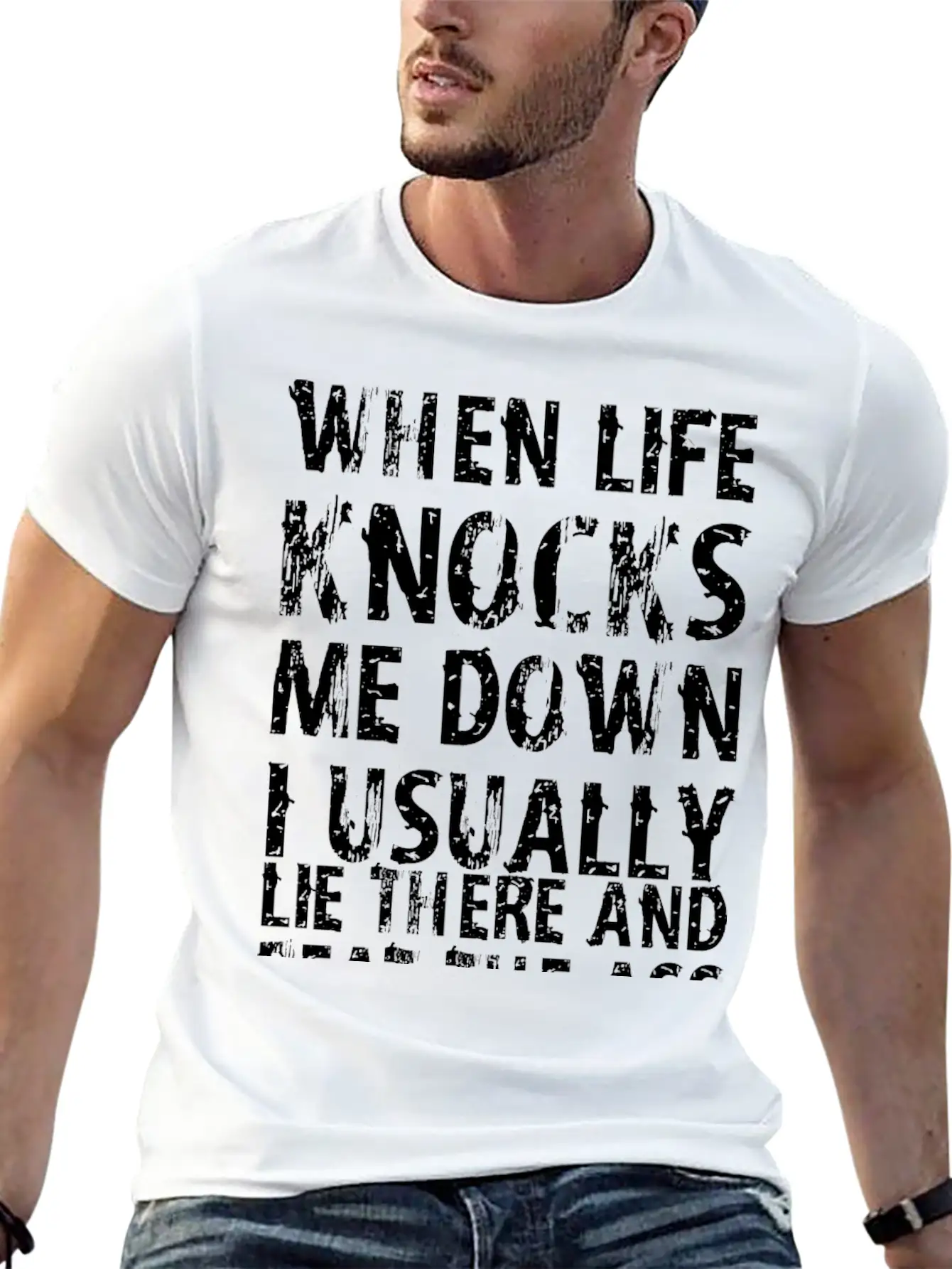 When Life Knocks Me Down I Lie And Beat The Ash Timeless Short Sleeve Tee – Comfy And Minimalist Design