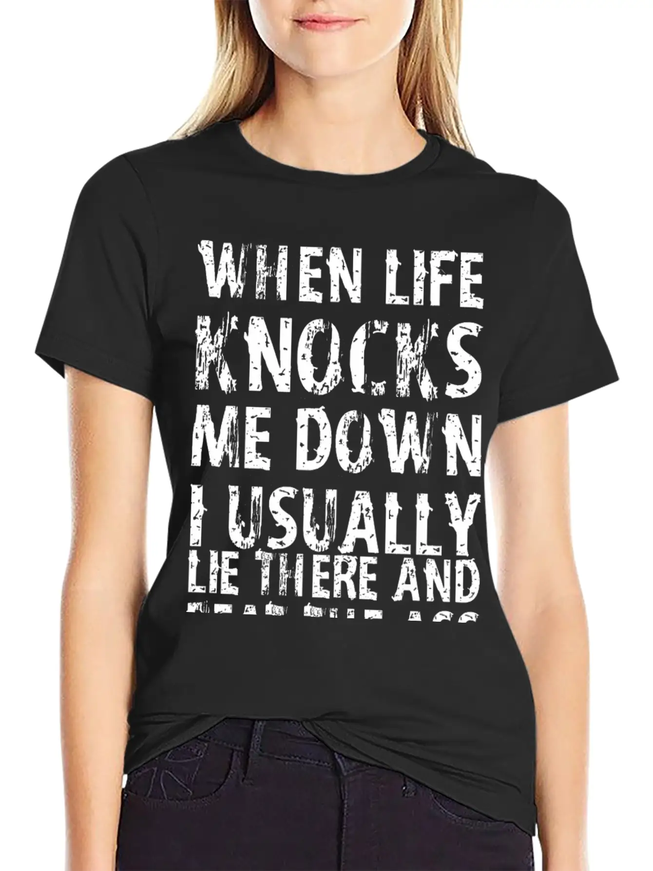 When Life Knocks Me Down I Lie And Beat The Ash Timeless Short Sleeve Tee – Comfy And Minimalist Design