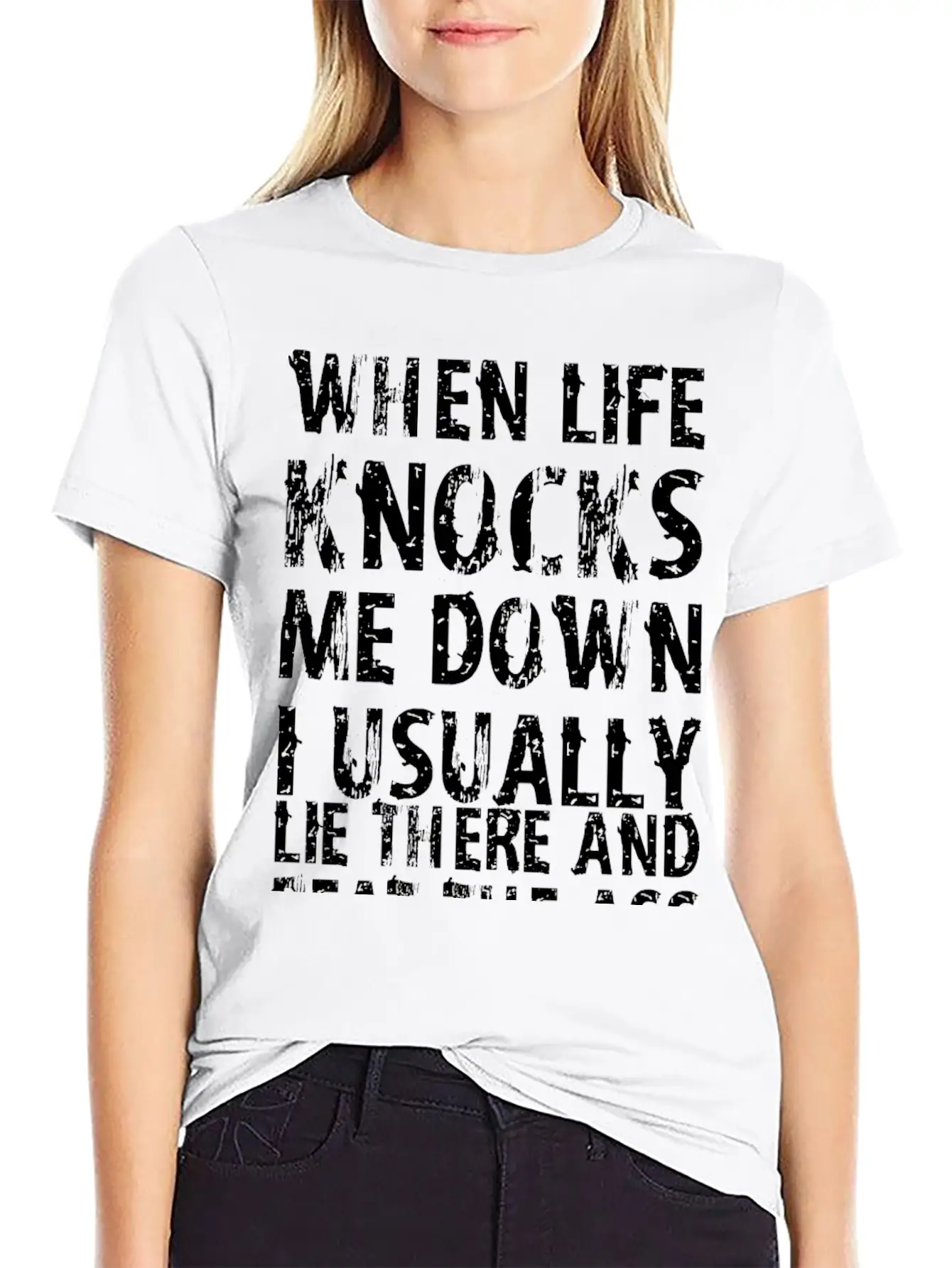 When Life Knocks Me Down I Lie And Beat The Ash Timeless Short Sleeve Tee – Comfy And Minimalist Design