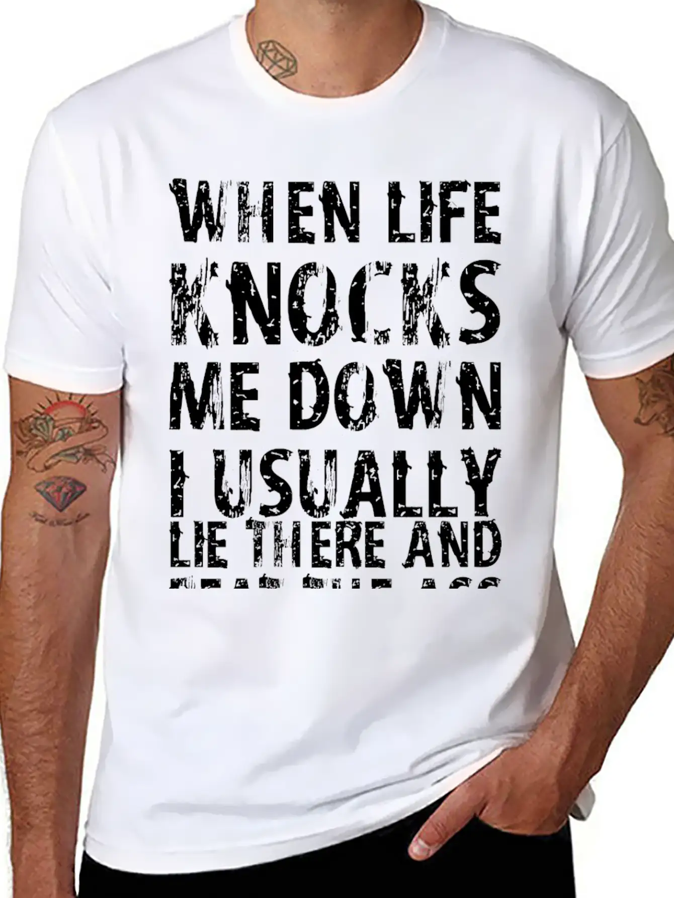 When Life Knocks Me Down I Lie And Beat The Ash Timeless Short Sleeve Tee – Comfy And Minimalist Design