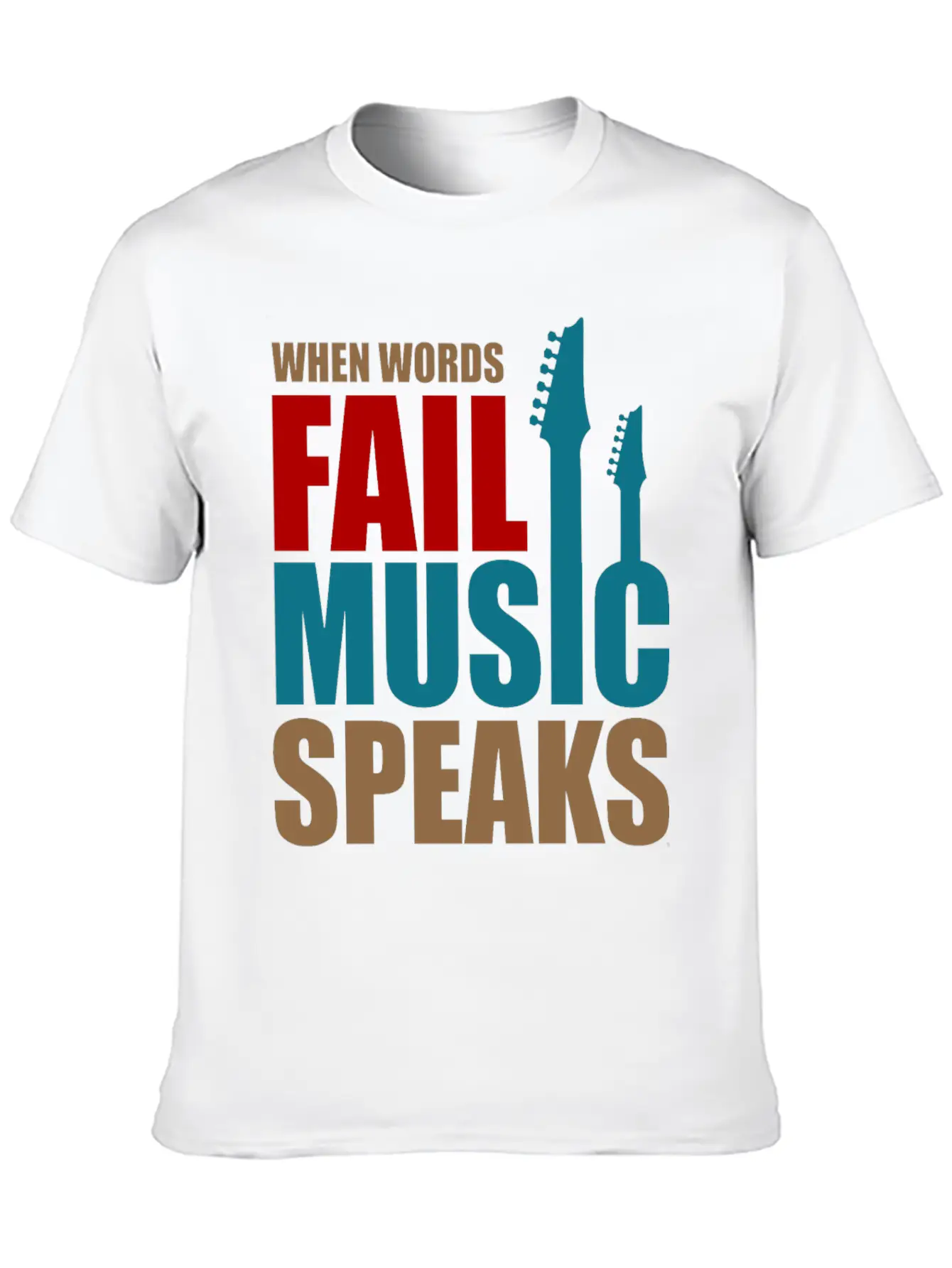 When Words Fail Music Speaks Stylish Everyday T-Shirt – Unisex Basic Cotton Tee