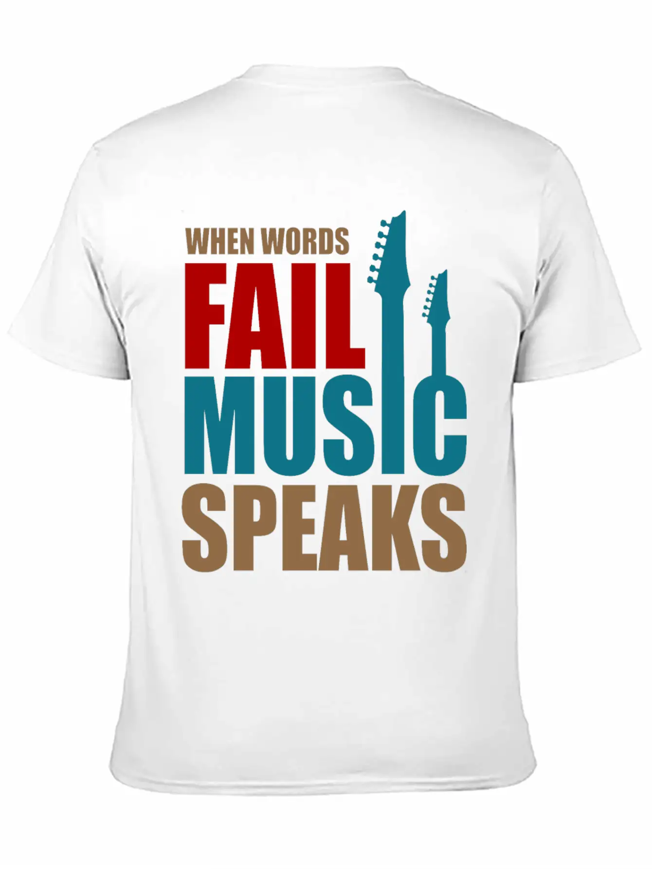 When Words Fail Music Speaks Stylish Everyday T-Shirt – Unisex Basic Cotton Tee