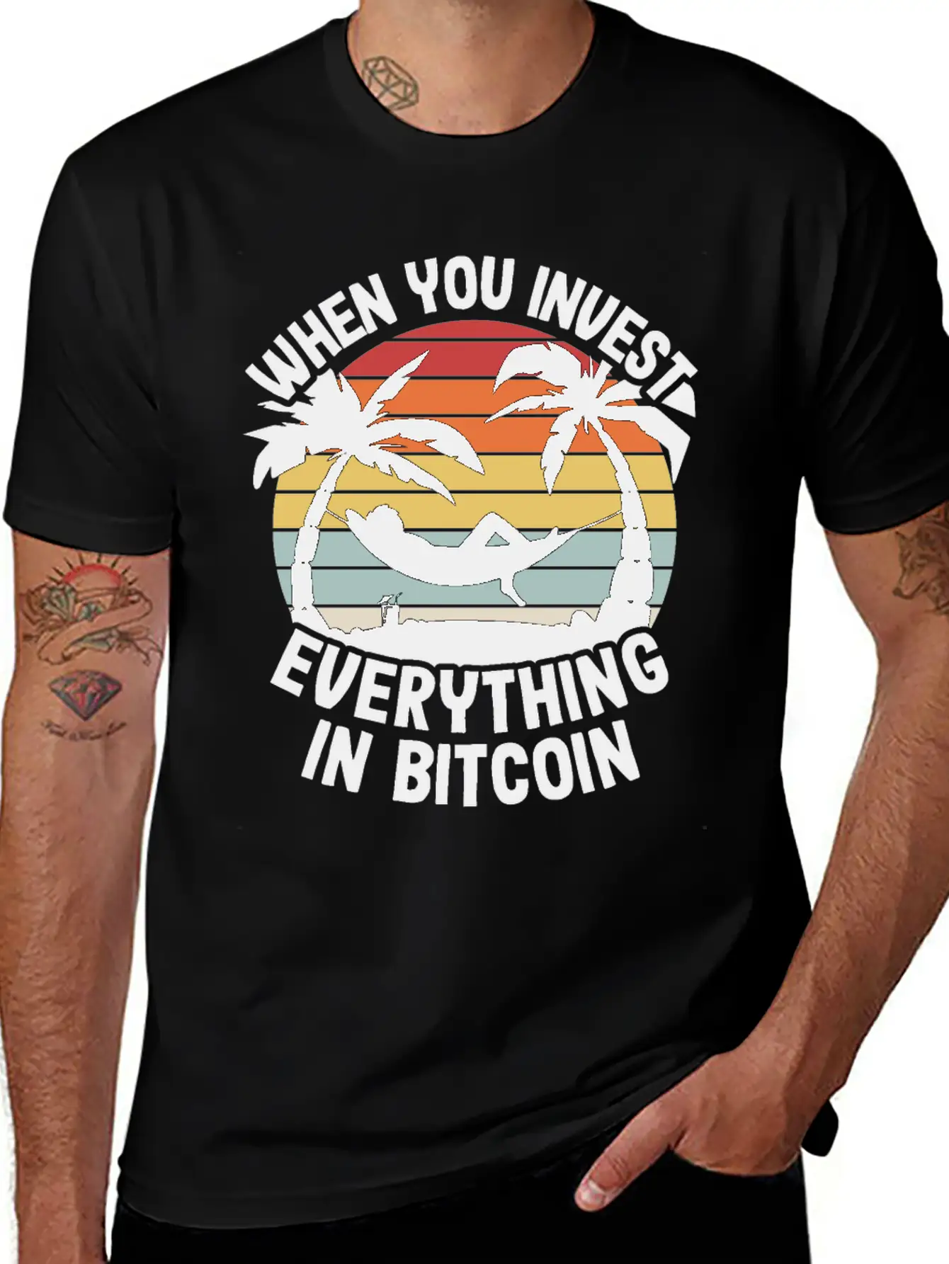 When You Invest Everything In Bitcoin Funny BTC Unisex Short Sleeve Soft Cotton T-Shirt – Casual Everyday Wear