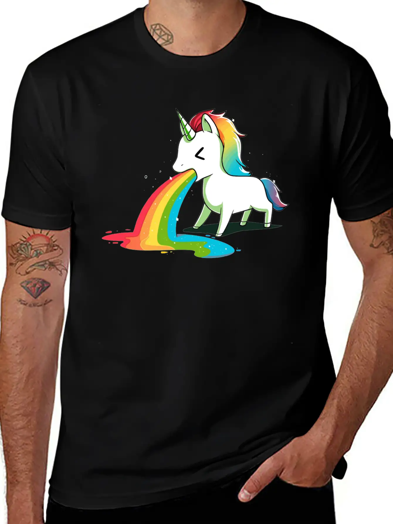 Where Rainbows Come From Green Basic Graphic T-Shirt – Daily Comfort In Soft Cotton