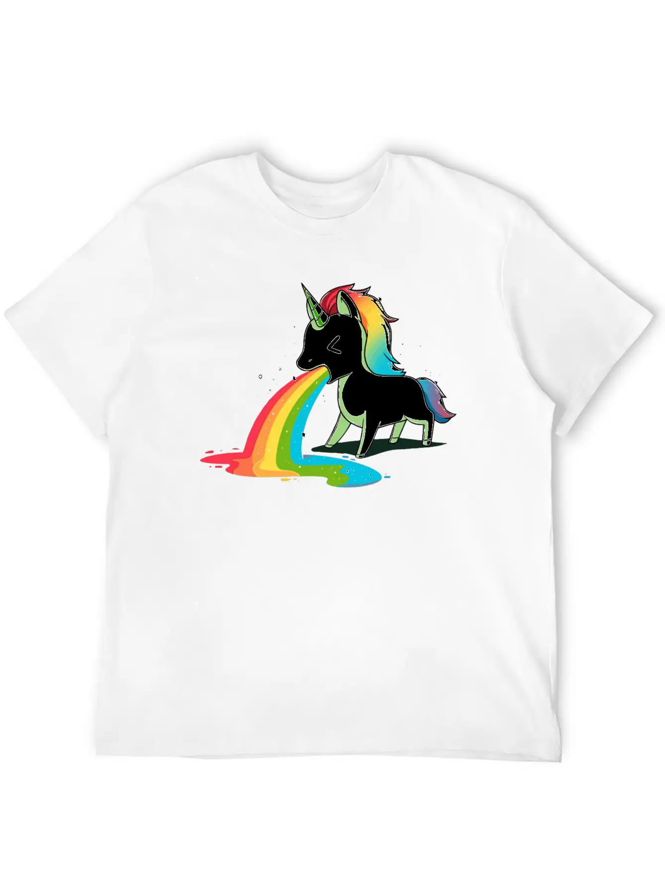 Where Rainbows Come From Green Basic Graphic T-Shirt – Daily Comfort In Soft Cotton