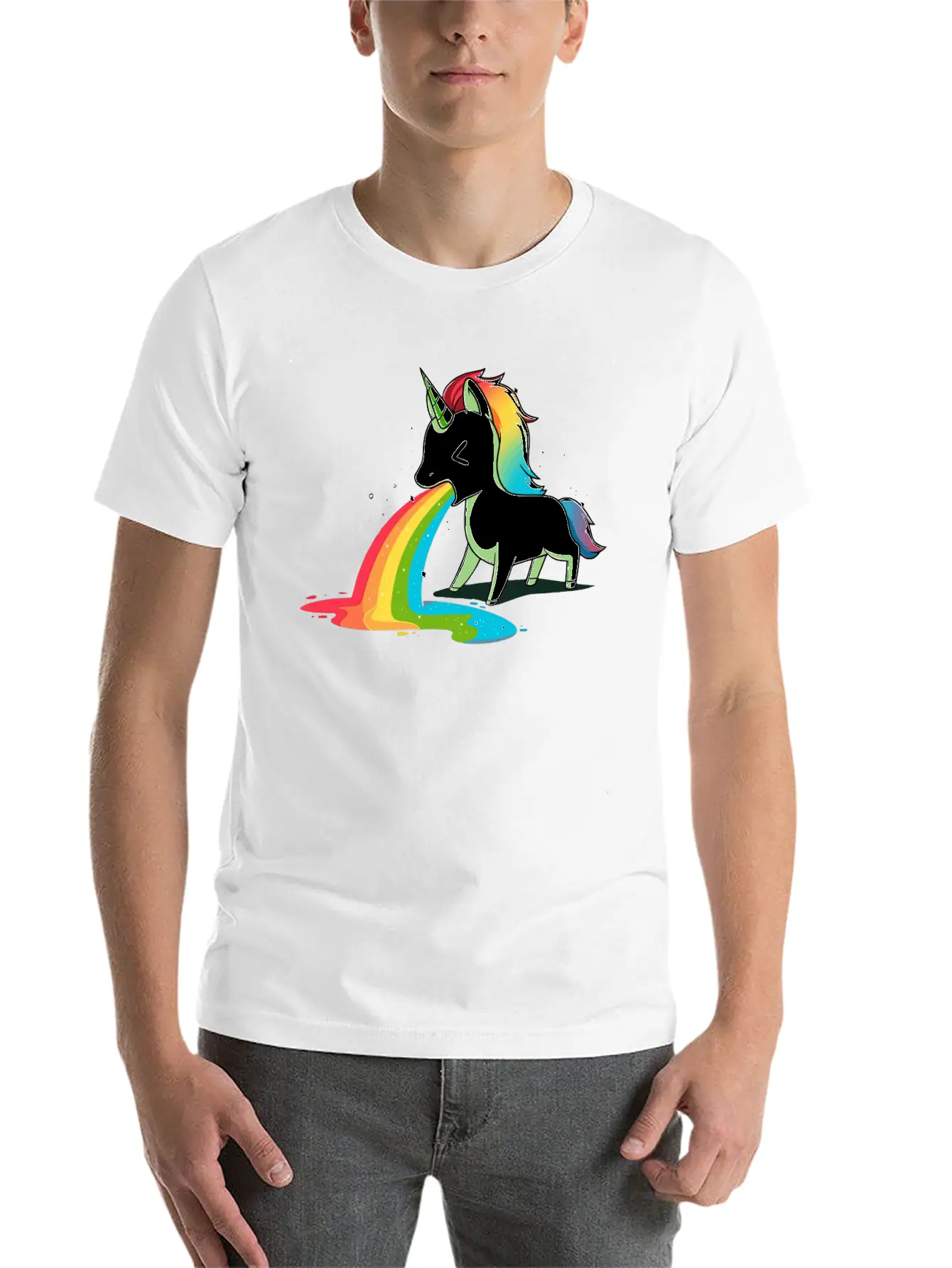 Where Rainbows Come From Green Basic Graphic T-Shirt – Daily Comfort In Soft Cotton