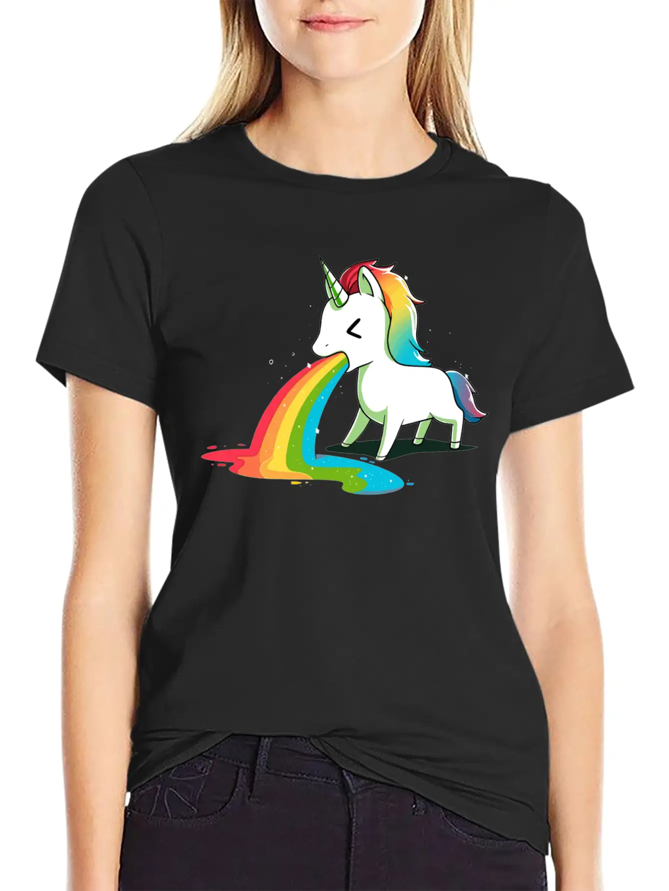 Where Rainbows Come From Green Basic Graphic T-Shirt – Daily Comfort In Soft Cotton