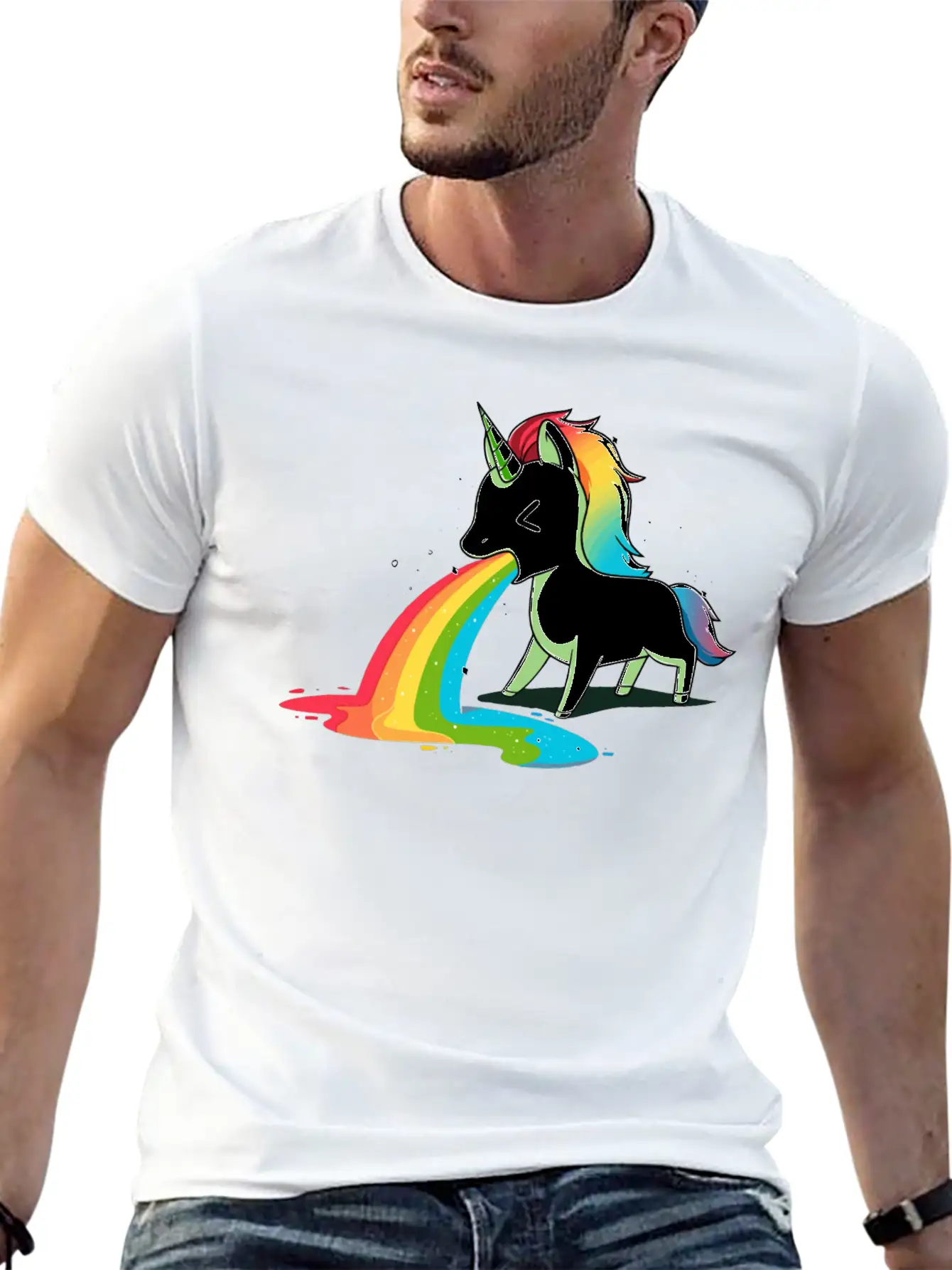 Where Rainbows Come From Green Basic Graphic T-Shirt – Daily Comfort In Soft Cotton