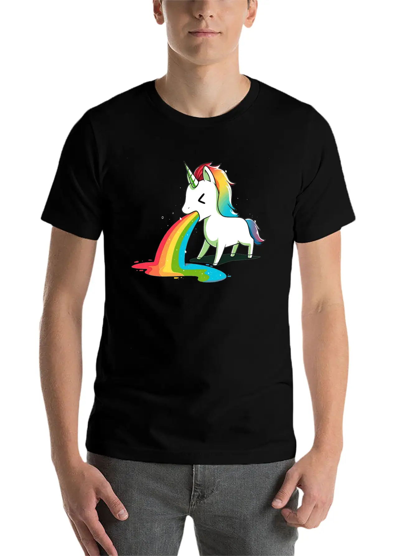 Where Rainbows Come From Green Basic Graphic T-Shirt – Daily Comfort In Soft Cotton