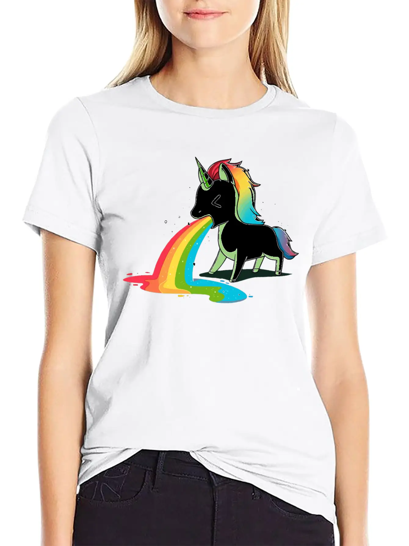 Where Rainbows Come From Green Basic Graphic T-Shirt – Daily Comfort In Soft Cotton
