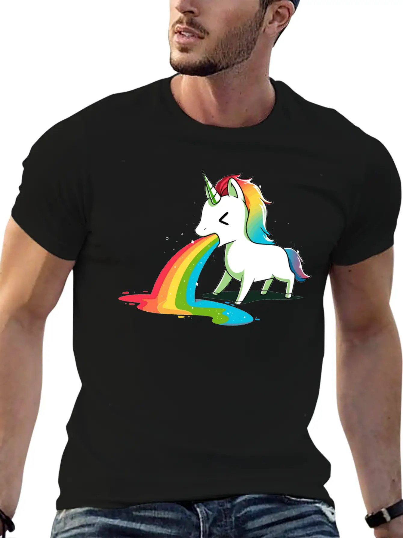 Where Rainbows Come From Green Basic Graphic T-Shirt – Daily Comfort In Soft Cotton