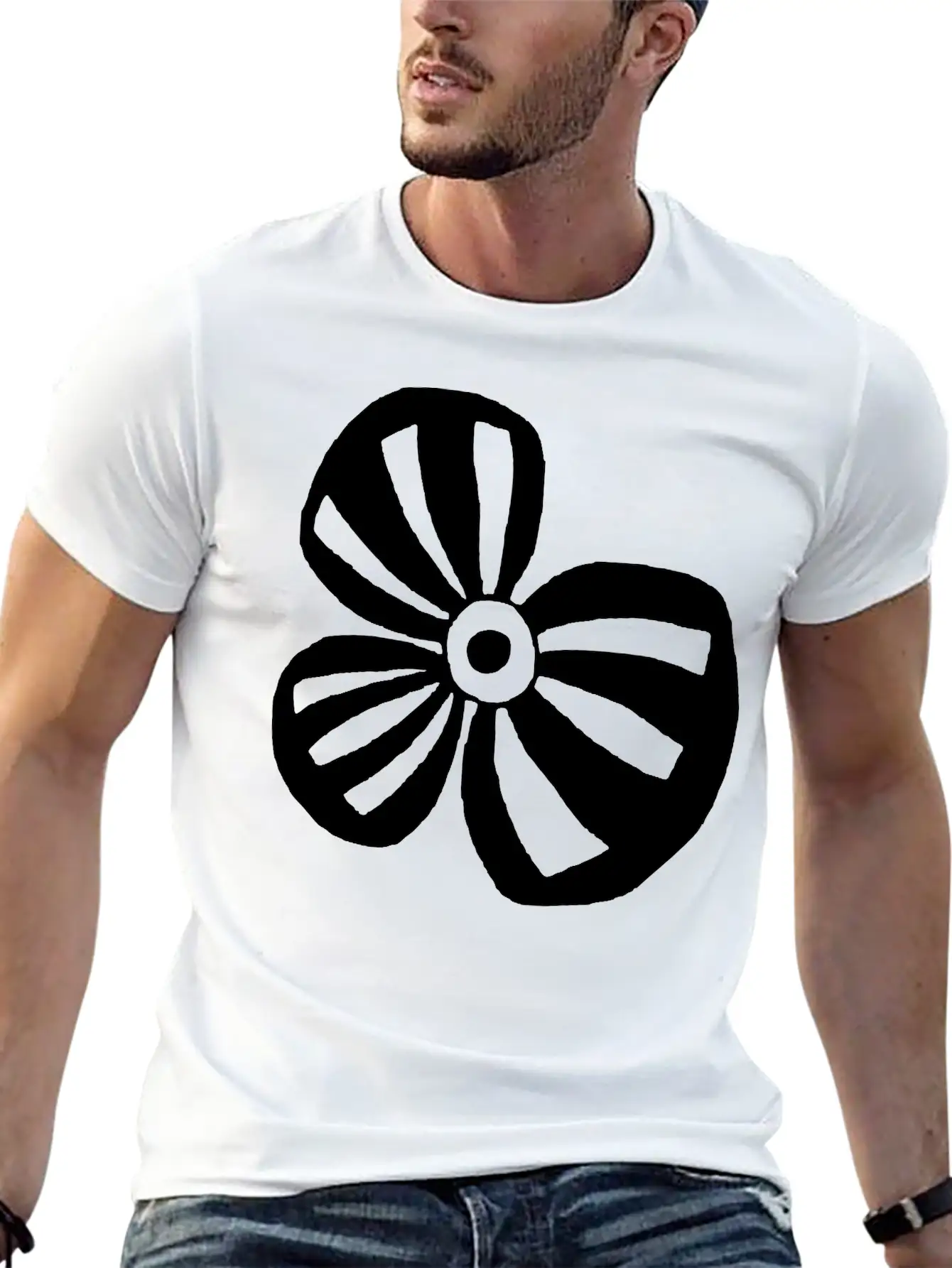 White Flower Comfortable Minimalist Graphic Tee – Summer Style Essential