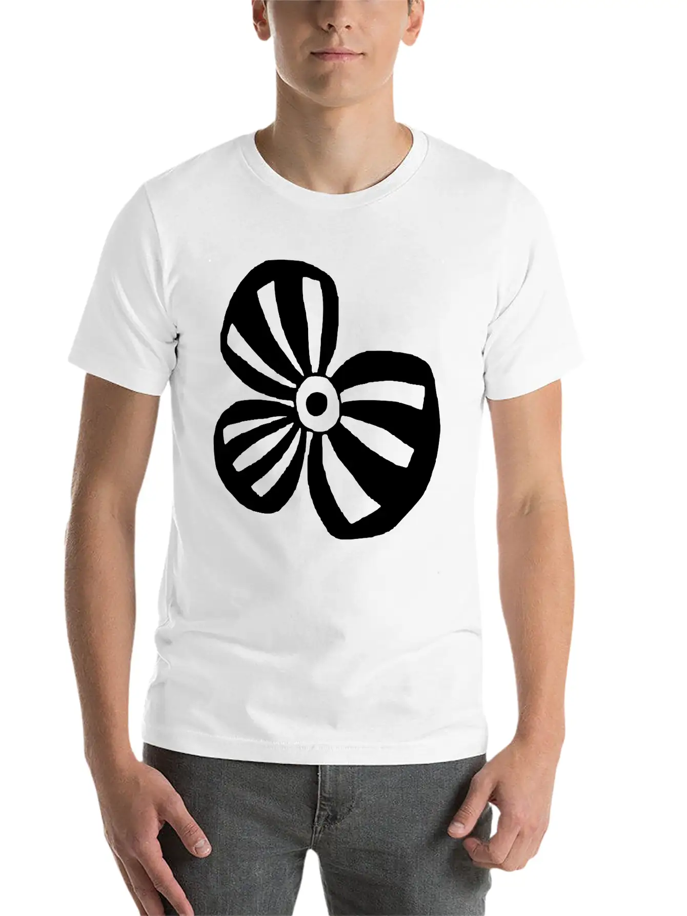 White Flower Comfortable Minimalist Graphic Tee – Summer Style Essential