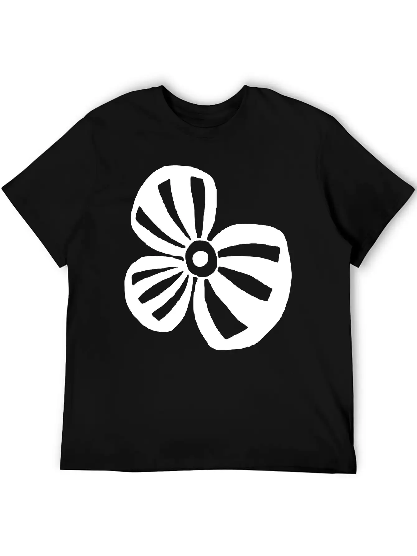 White Flower Comfortable Minimalist Graphic Tee – Summer Style Essential