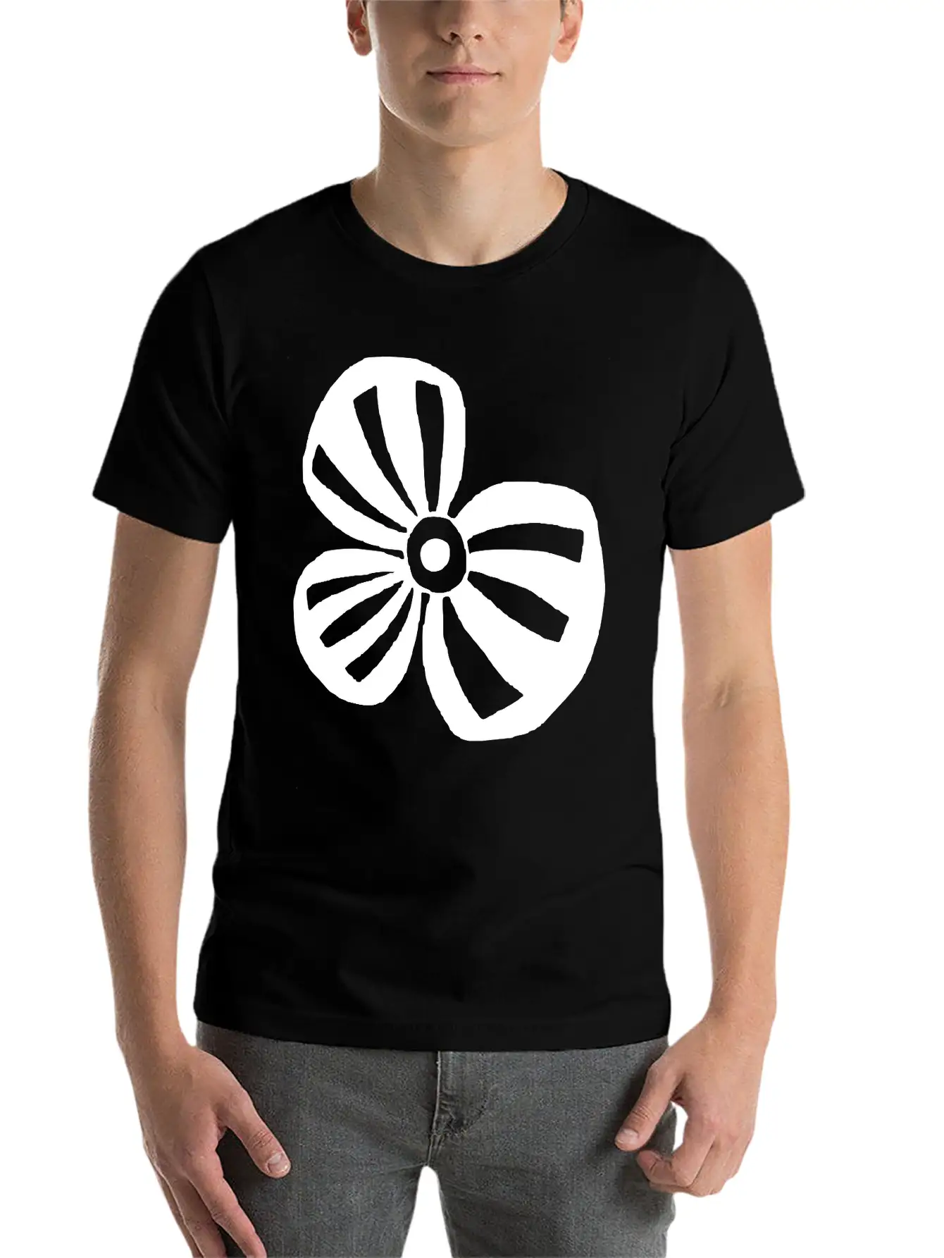 White Flower Comfortable Minimalist Graphic Tee – Summer Style Essential