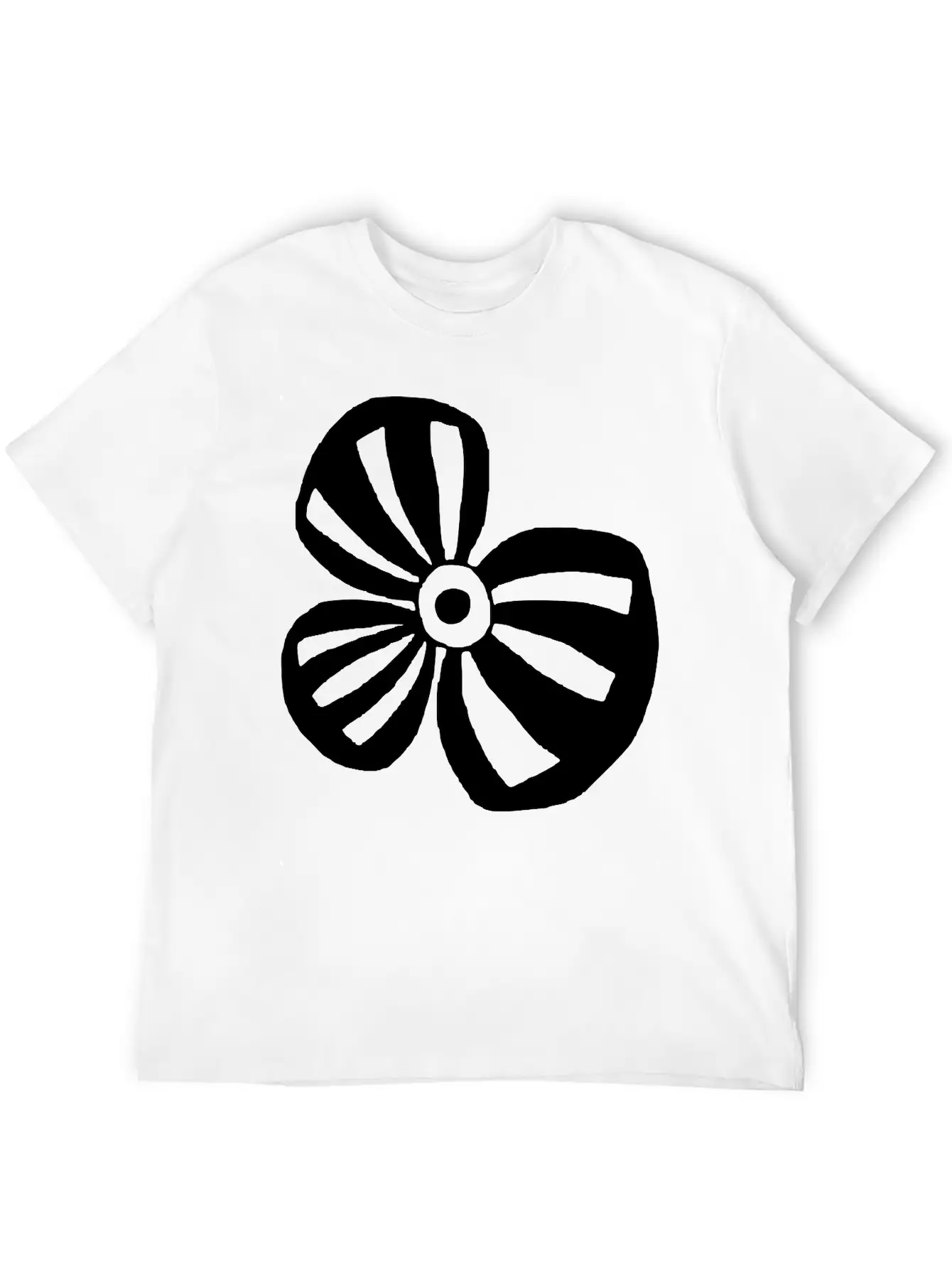 White Flower Comfortable Minimalist Graphic Tee – Summer Style Essential