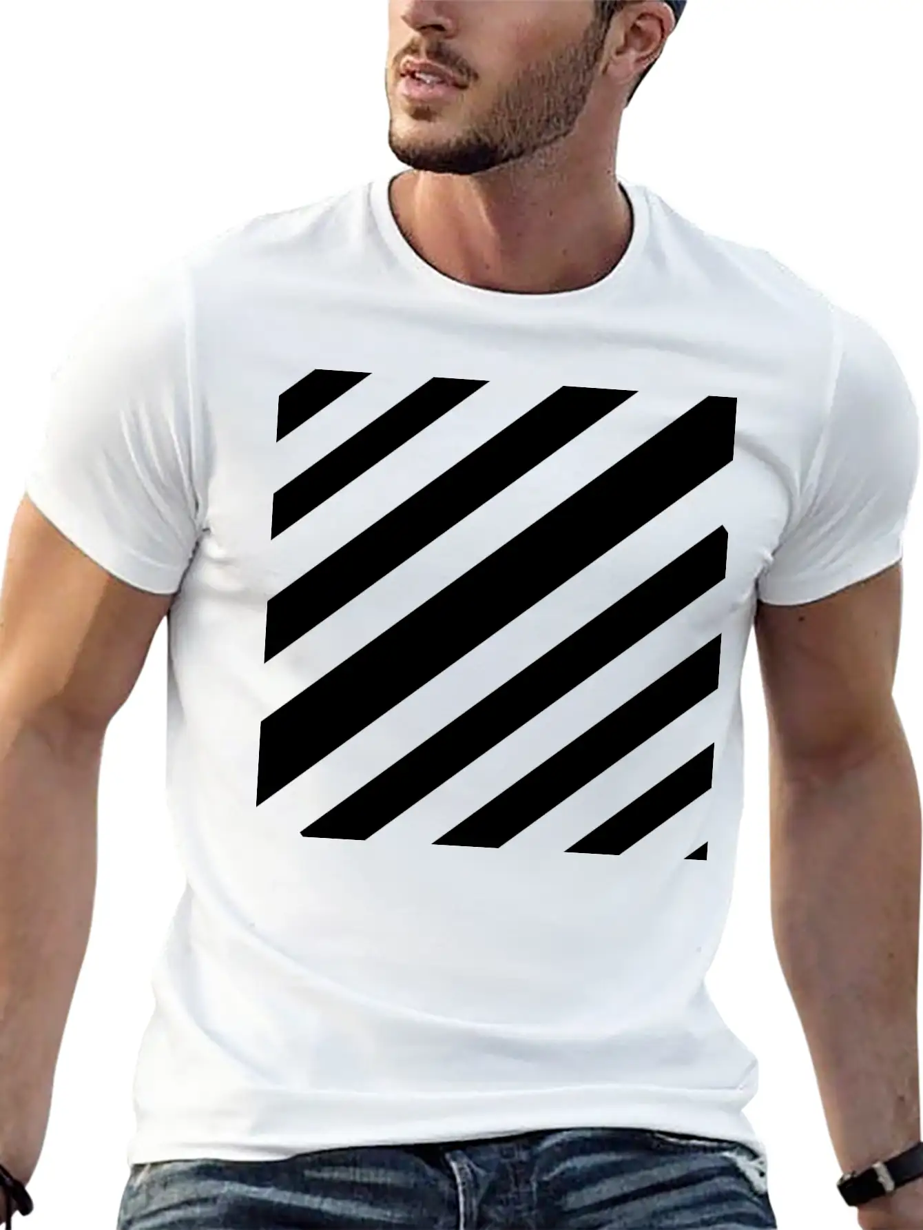 White Lines Design Essential Unisex Summer Tee – Soft Cotton Casual Fit