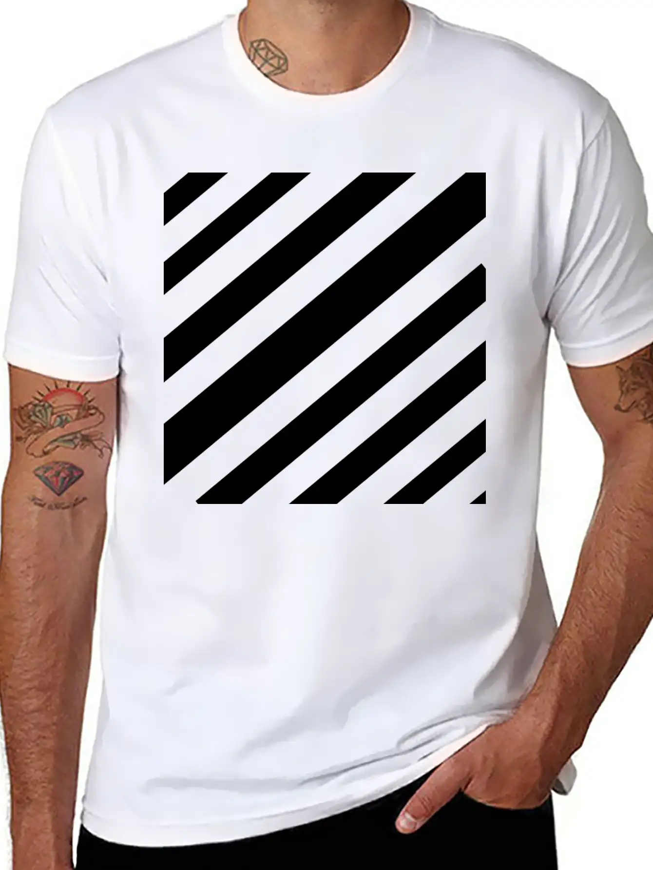 White Lines Design Essential Unisex Summer Tee – Soft Cotton Casual Fit