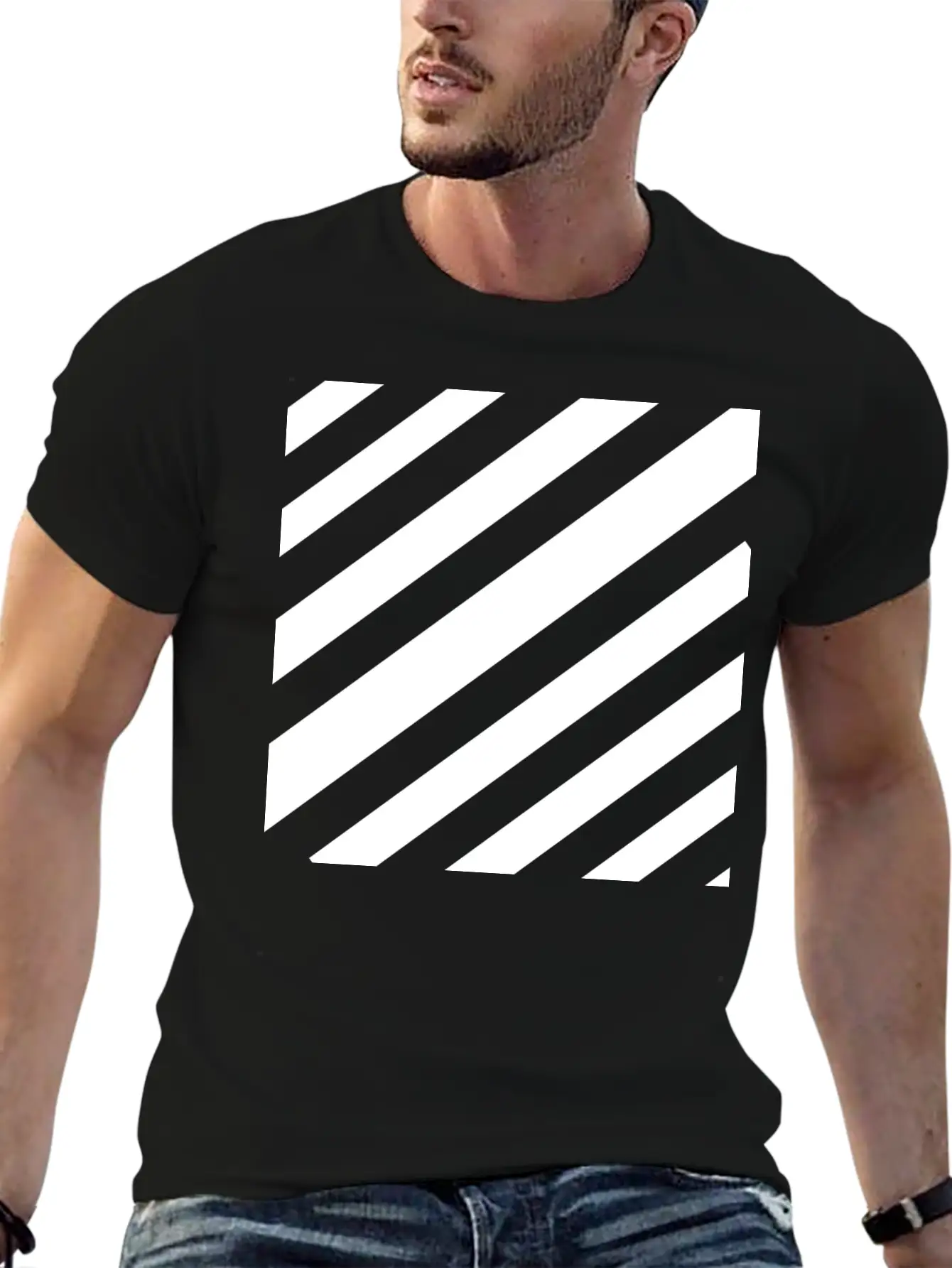 White Lines Design Essential Unisex Summer Tee – Soft Cotton Casual Fit