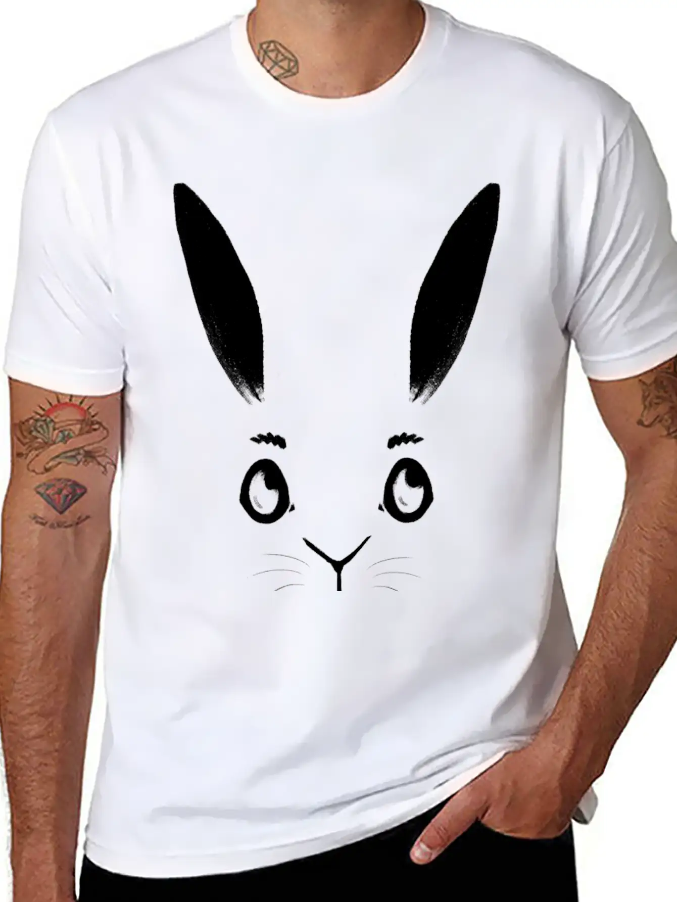 White Rabbit Unisex Short Sleeve Soft Cotton T-Shirt – Casual Everyday Wear