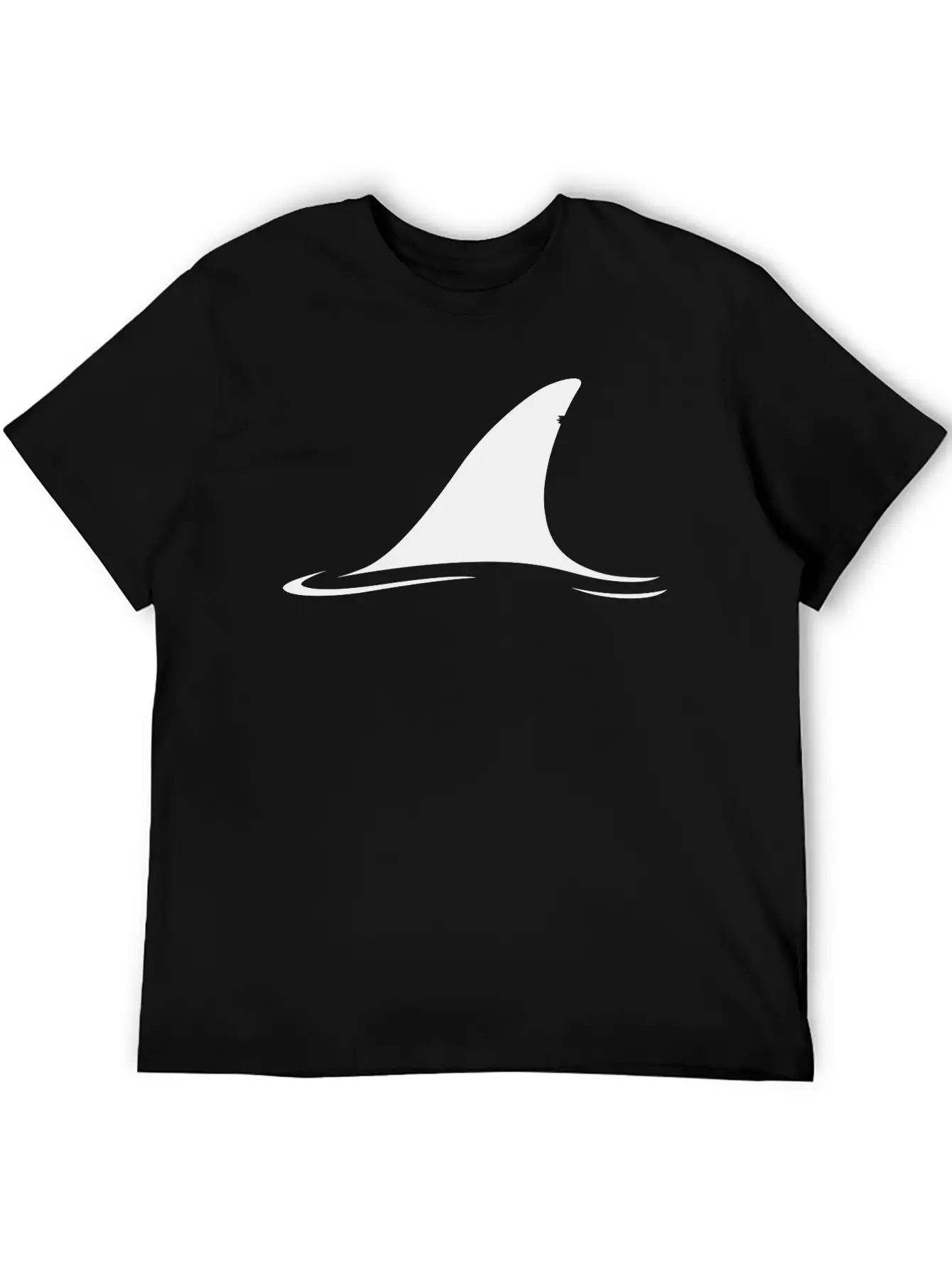 White Shark Fin Comfortable Minimalist Graphic Tee – Summer Style Essential