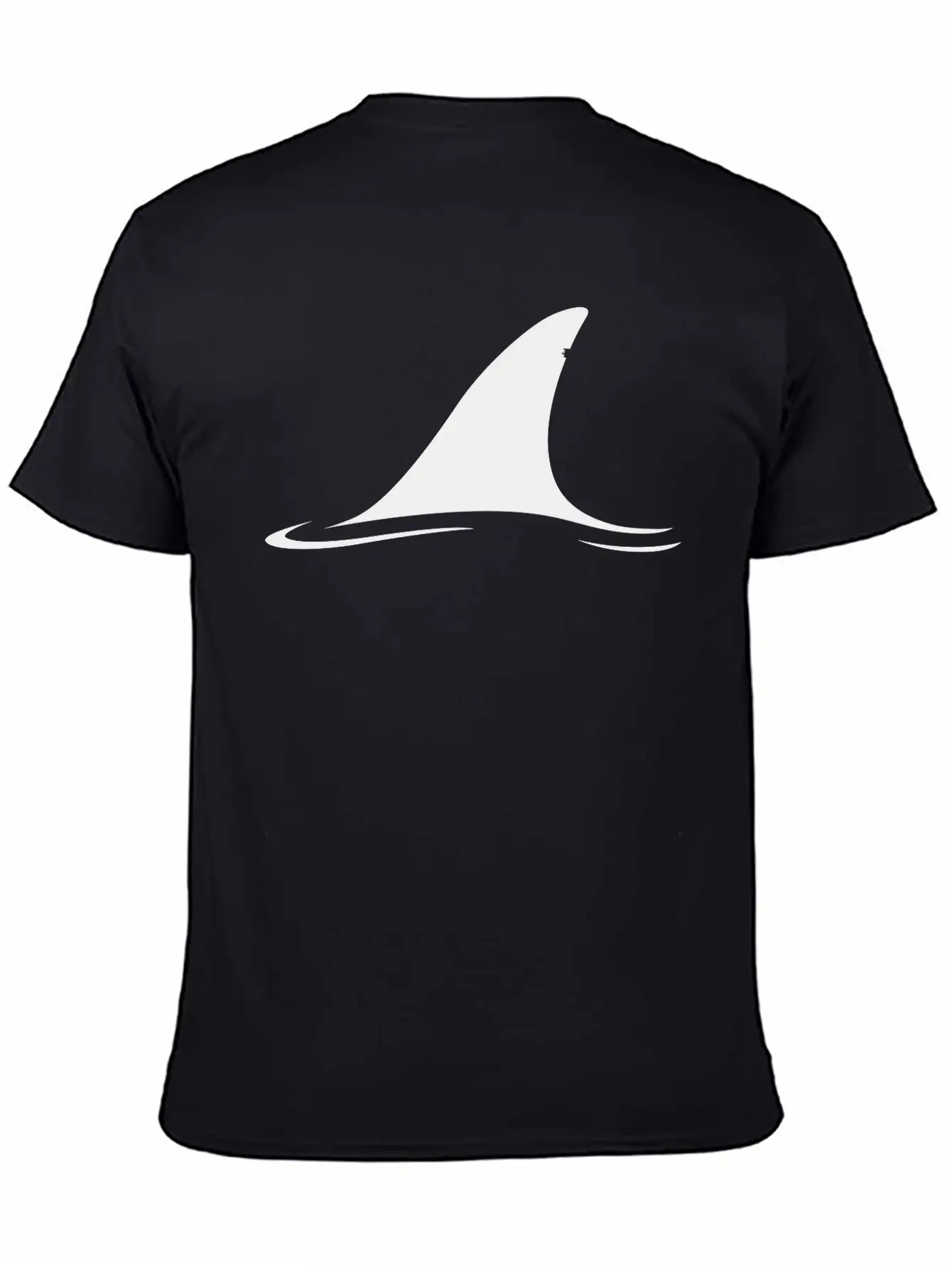 White Shark Fin Comfortable Minimalist Graphic Tee – Summer Style Essential