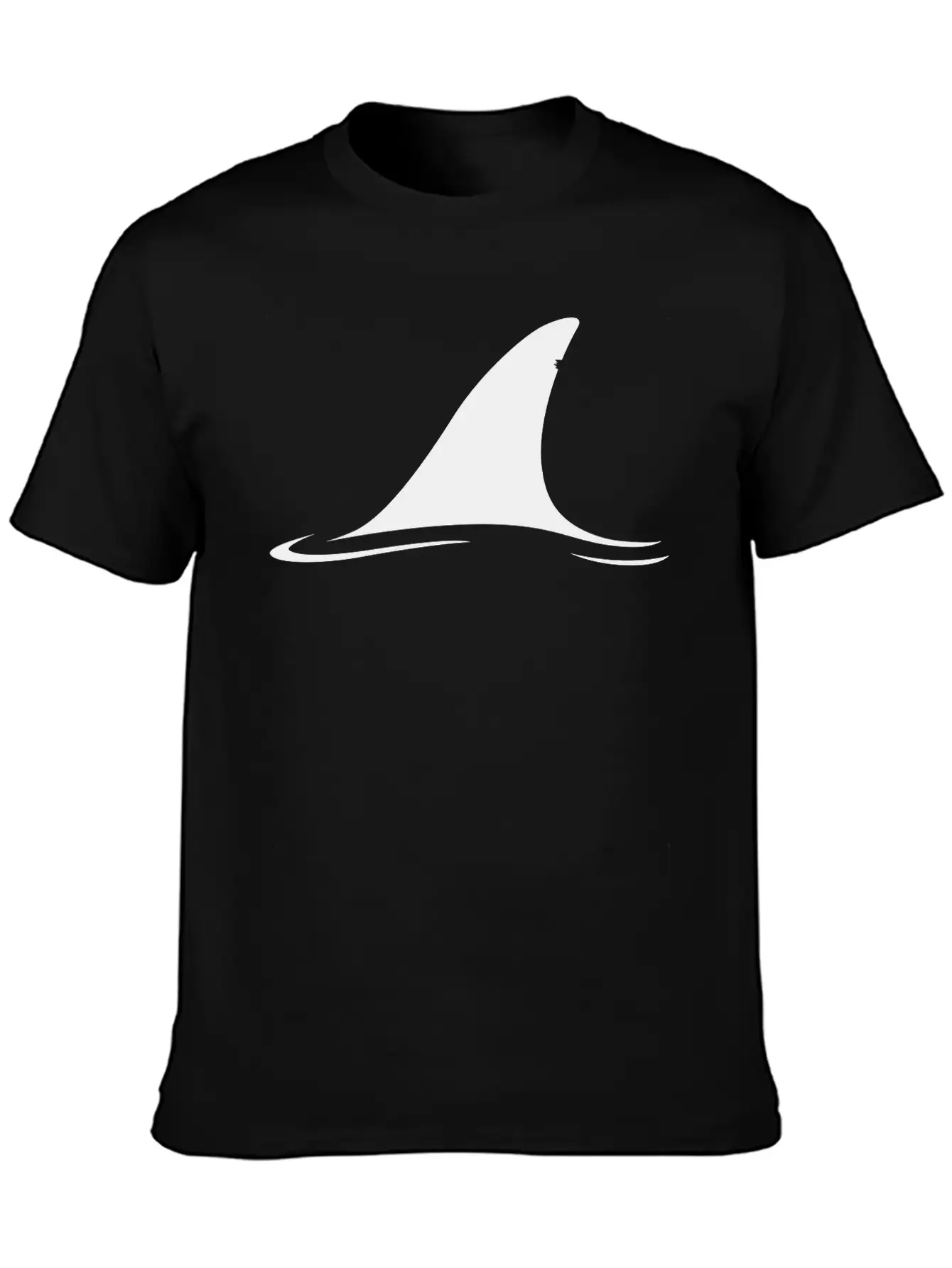 White Shark Fin Comfortable Minimalist Graphic Tee – Summer Style Essential