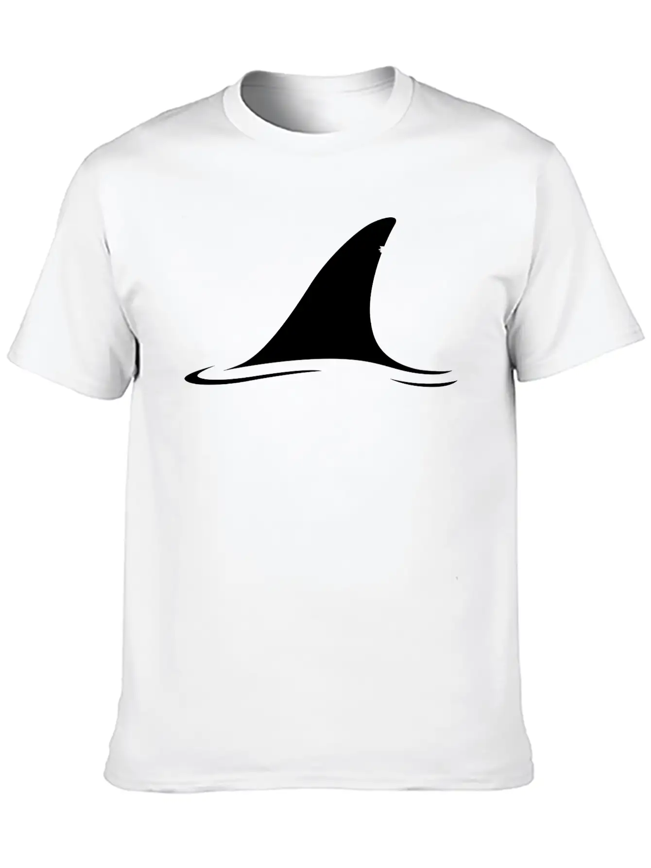 White Shark Fin Comfortable Minimalist Graphic Tee – Summer Style Essential