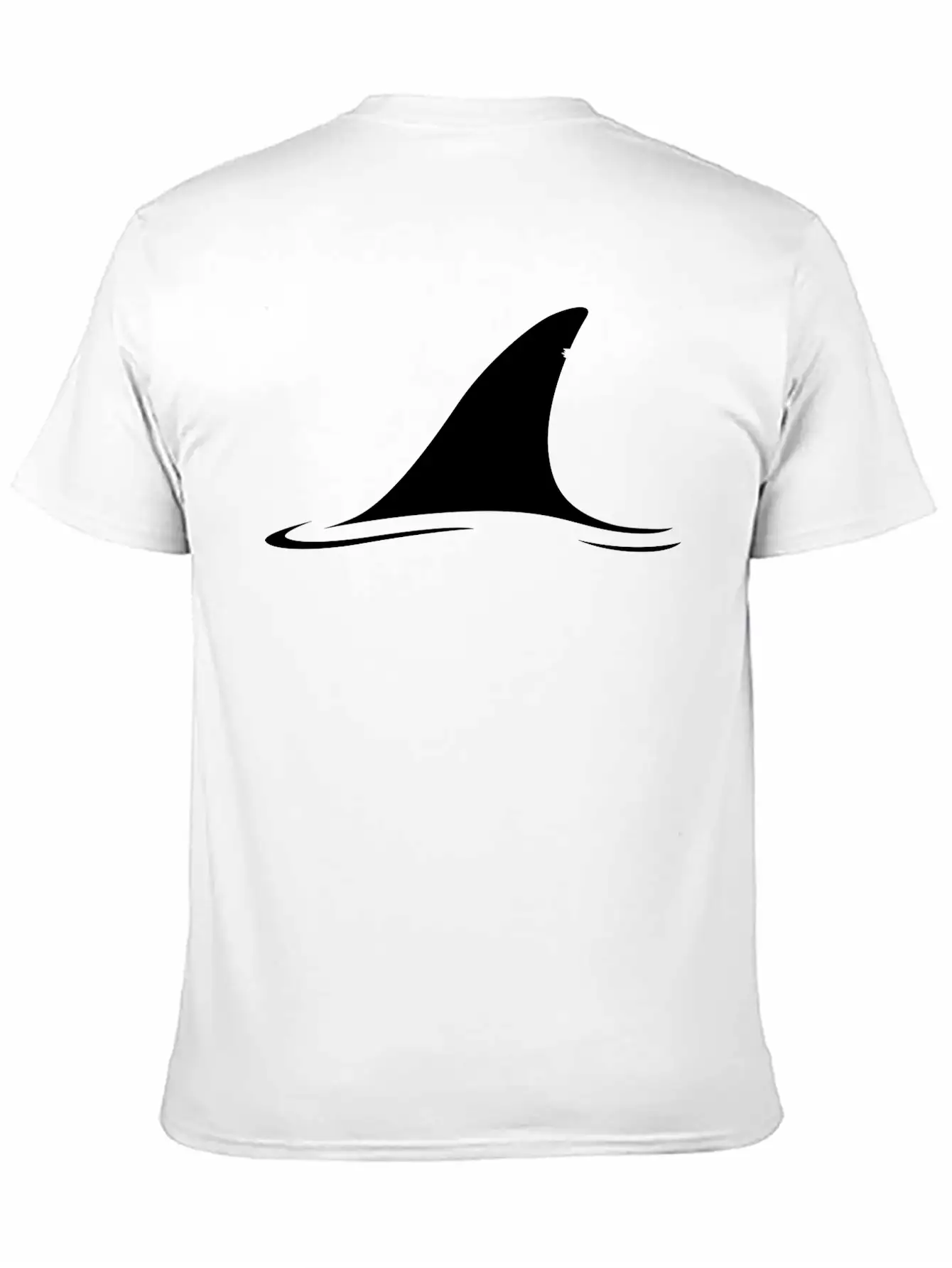 White Shark Fin Comfortable Minimalist Graphic Tee – Summer Style Essential