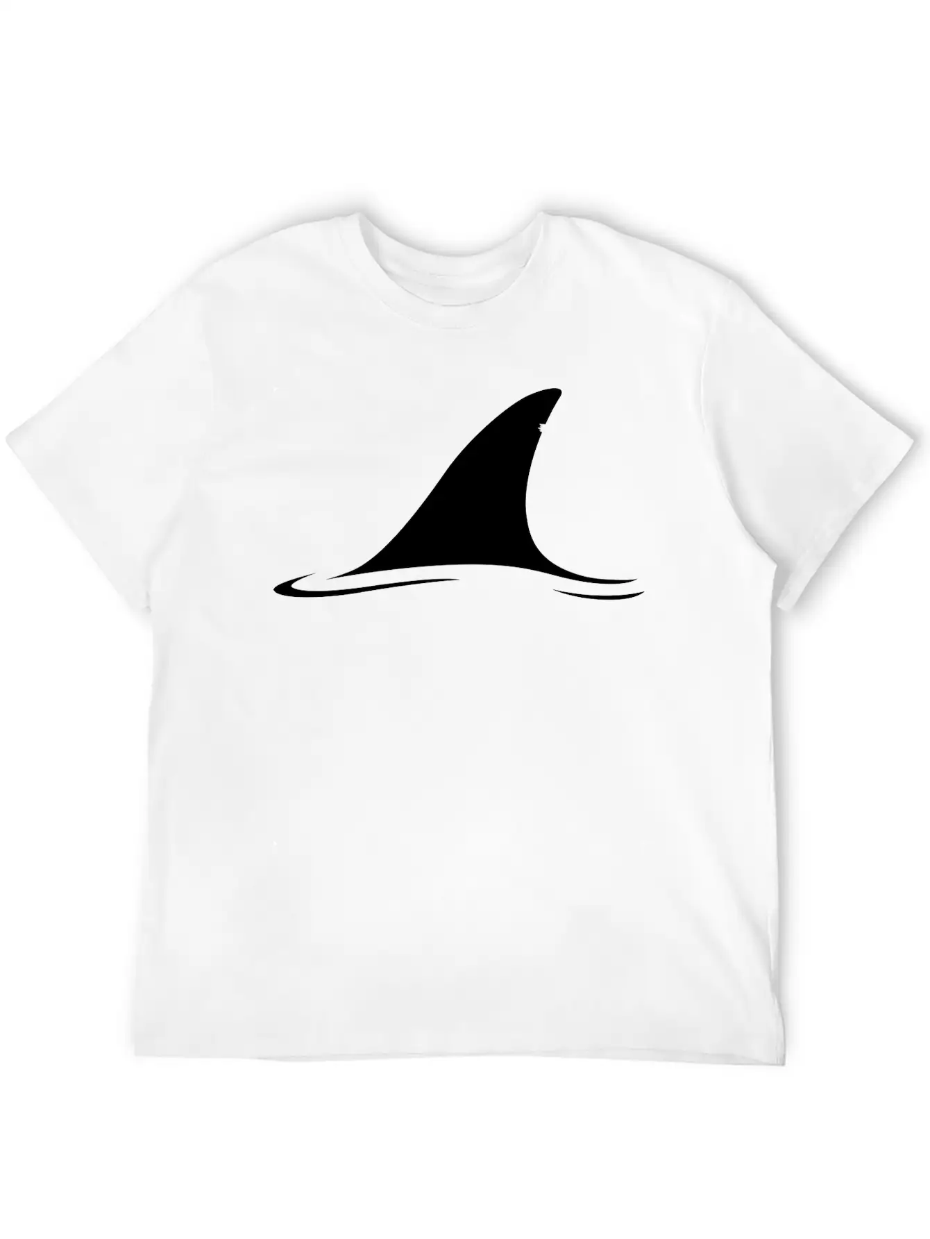 White Shark Fin Comfortable Minimalist Graphic Tee – Summer Style Essential