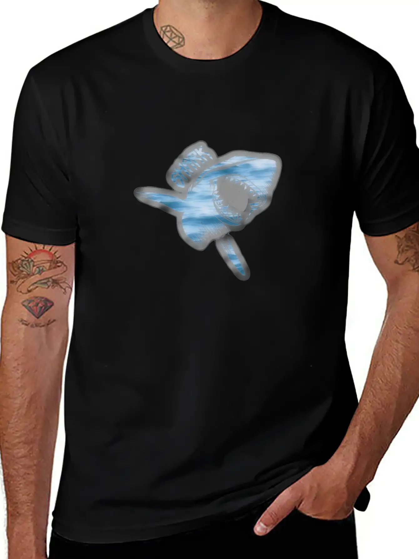 White Shark Unisex Short Sleeve Soft Cotton T-Shirt – Casual Everyday Wear