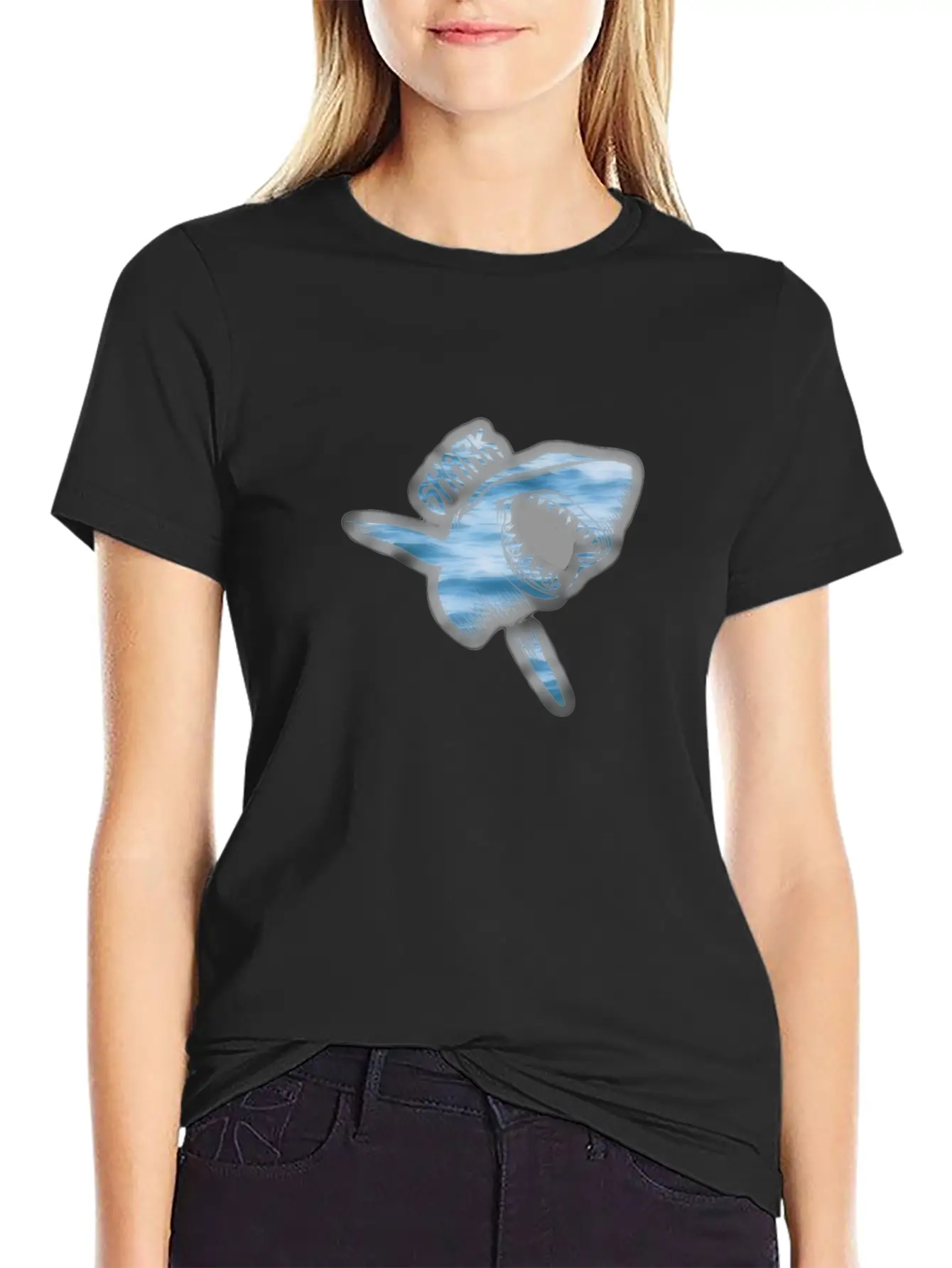 White Shark Unisex Short Sleeve Soft Cotton T-Shirt – Casual Everyday Wear