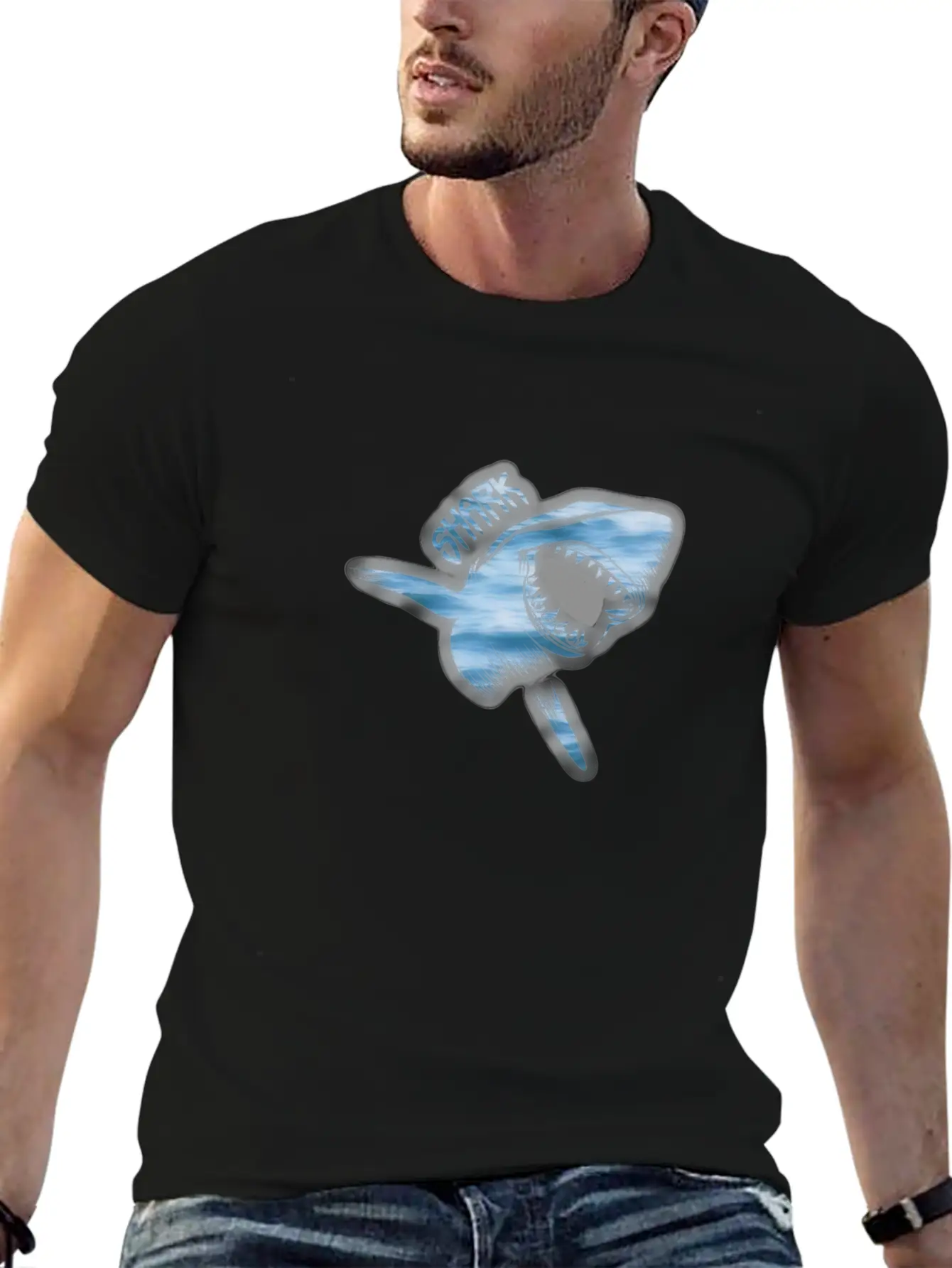 White Shark Unisex Short Sleeve Soft Cotton T-Shirt – Casual Everyday Wear