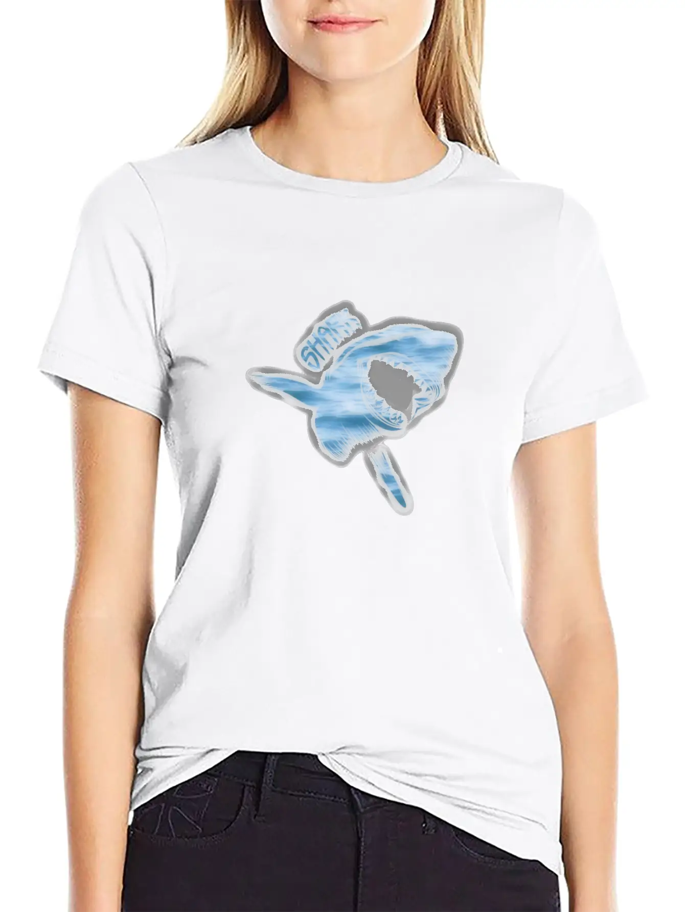 White Shark Unisex Short Sleeve Soft Cotton T-Shirt – Casual Everyday Wear