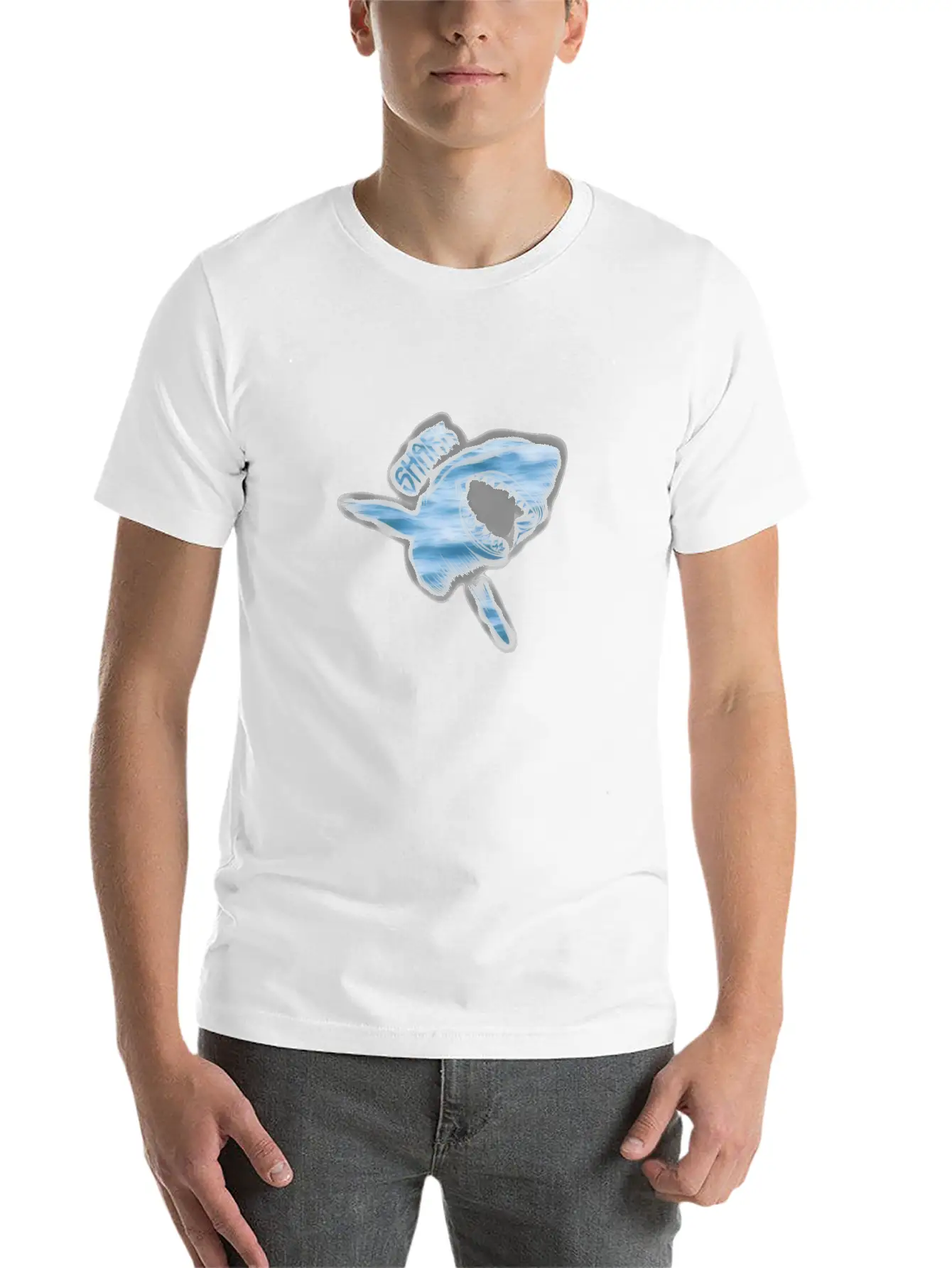 White Shark Unisex Short Sleeve Soft Cotton T-Shirt – Casual Everyday Wear