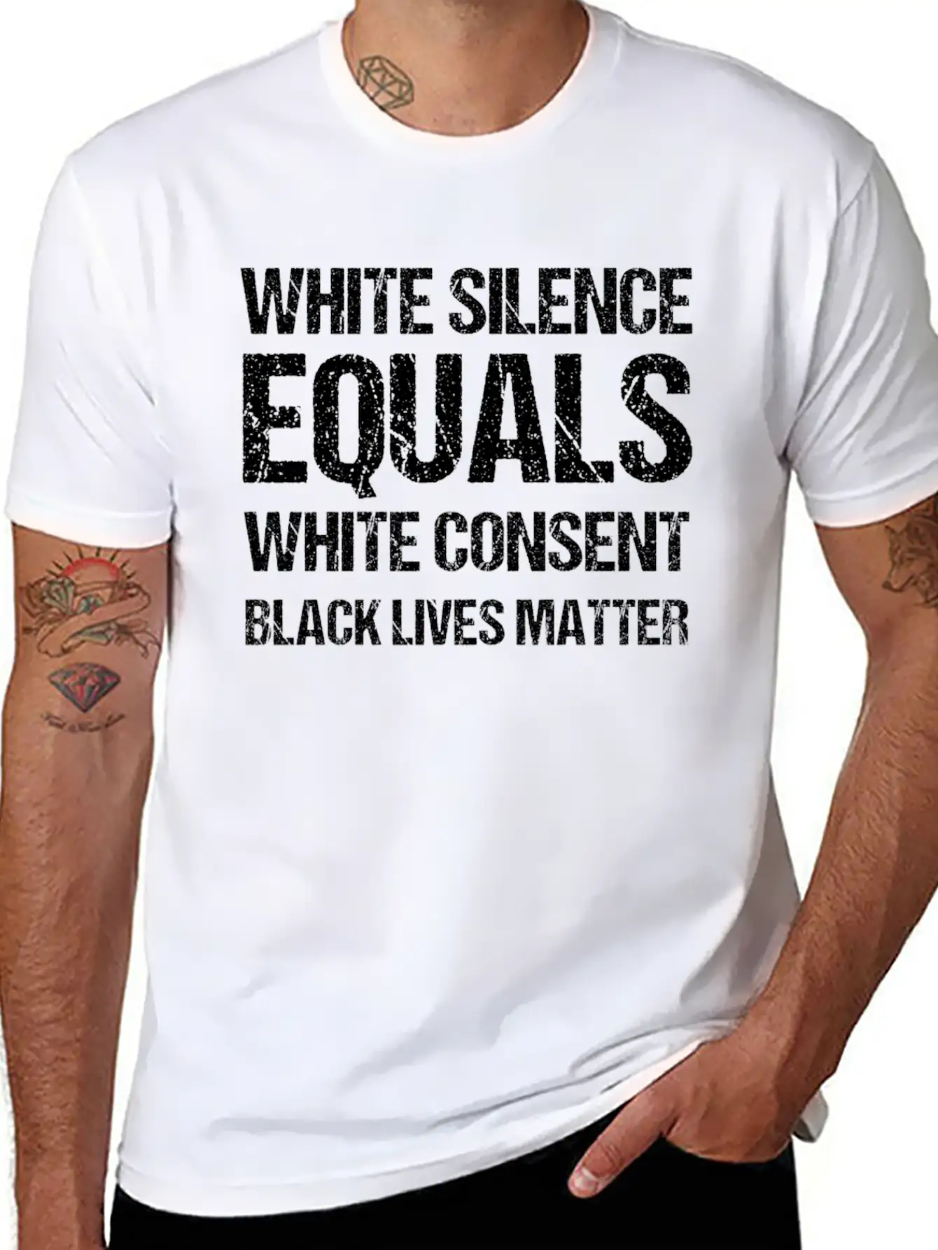 White Silence Equals White Consent Black Lives Timeless Short Sleeve Tee – Comfy And Minimalist Design