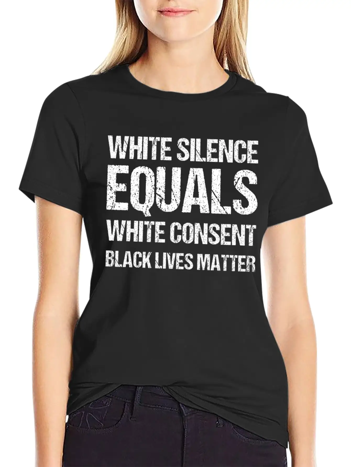 White Silence Equals White Consent Black Lives Timeless Short Sleeve Tee – Comfy And Minimalist Design